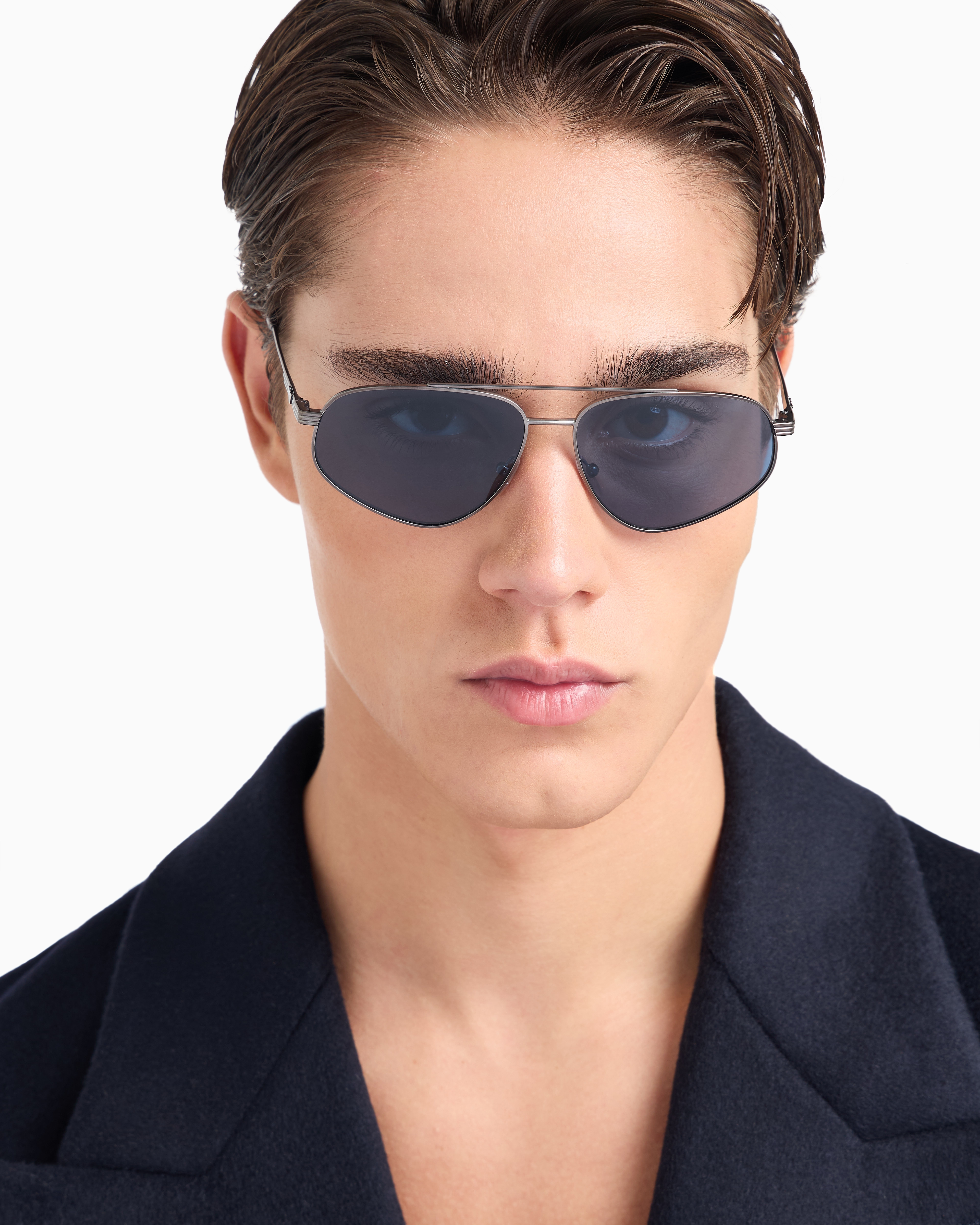 Emporio Armani - Men’s aviator sunglasses, Man, Grey, Size: 59L