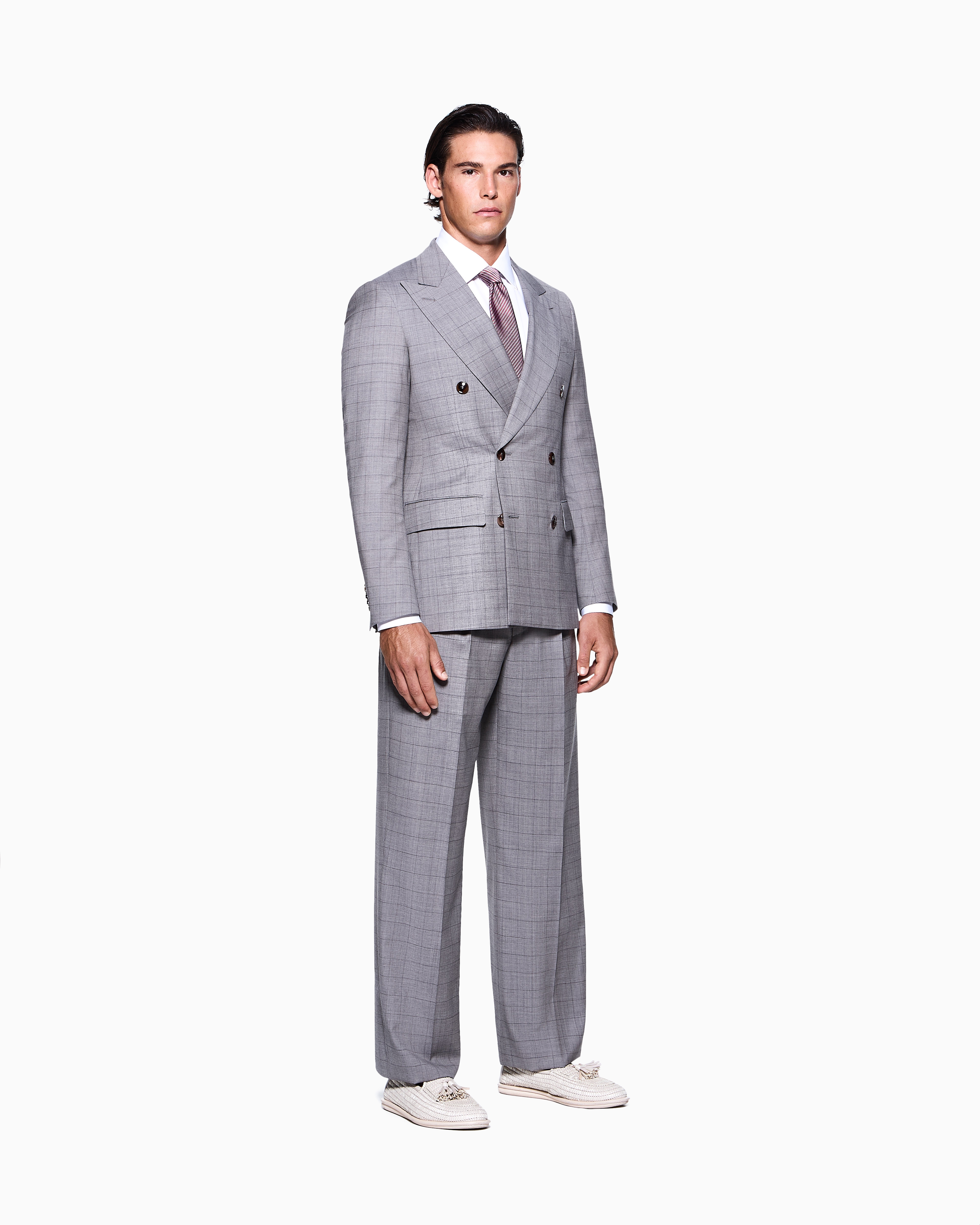 ロイヤルライン ダブルブレストスーツ バージンウール ウィンドウ