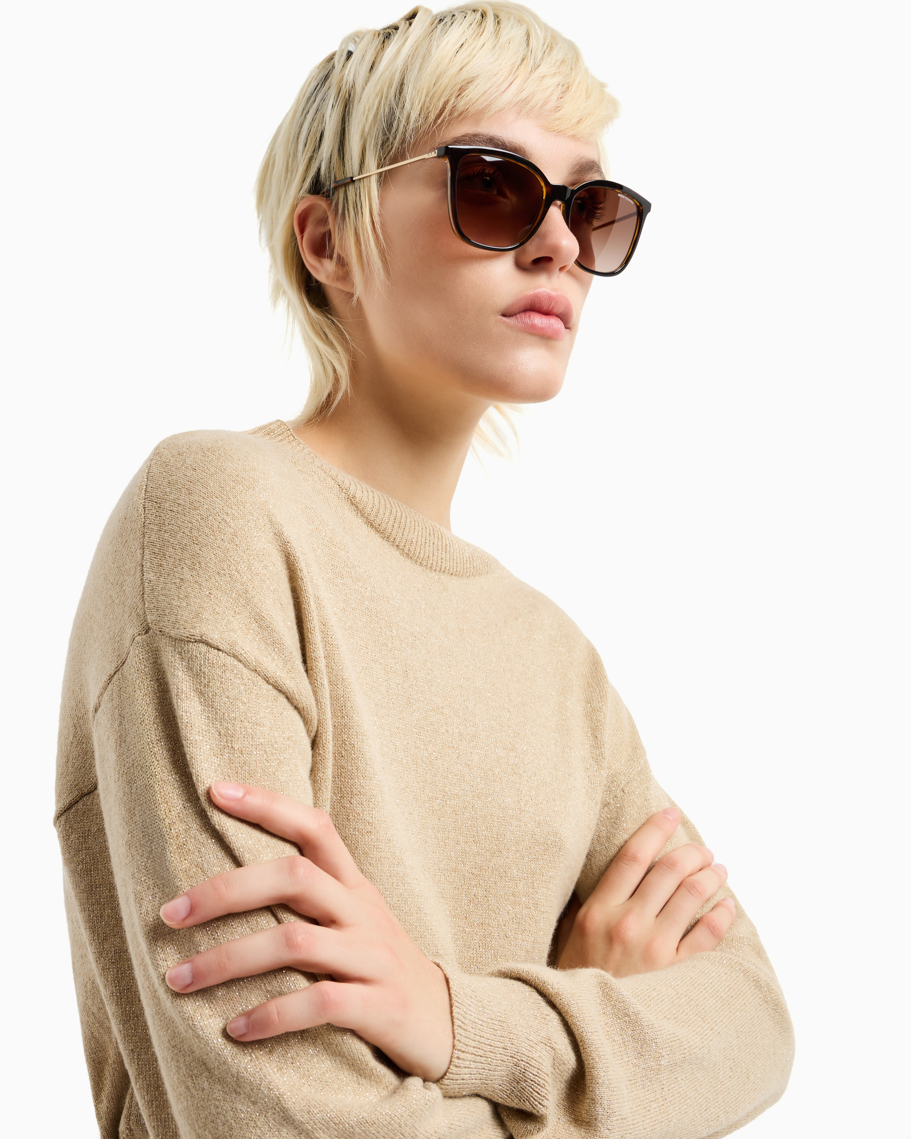 Armani Exchange - Sunglasses, Woman, Brown, Size: 55L