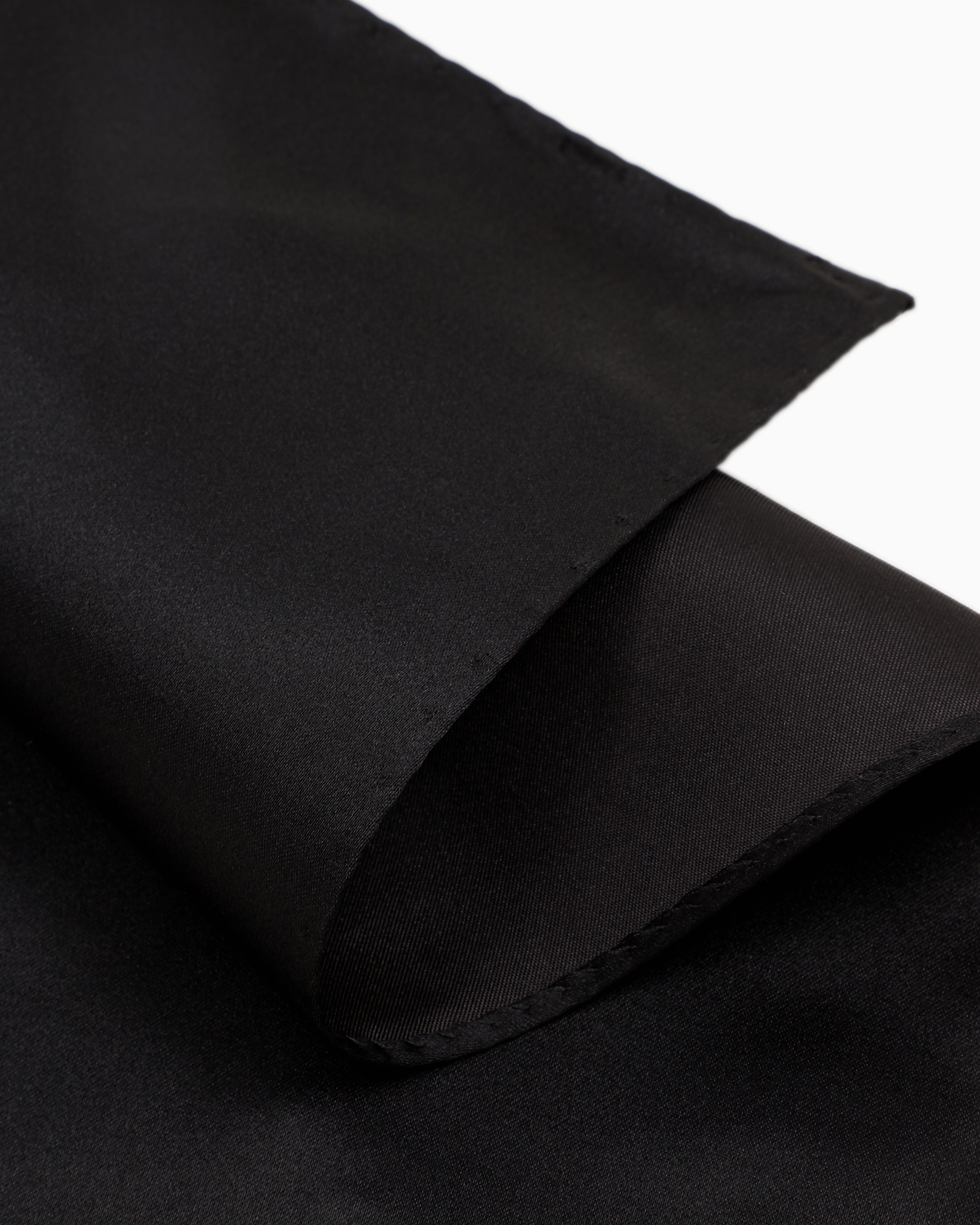 Emporio Armani - Pure silk pocket square with jacquard micro-motif, Man, Black, Size: TU