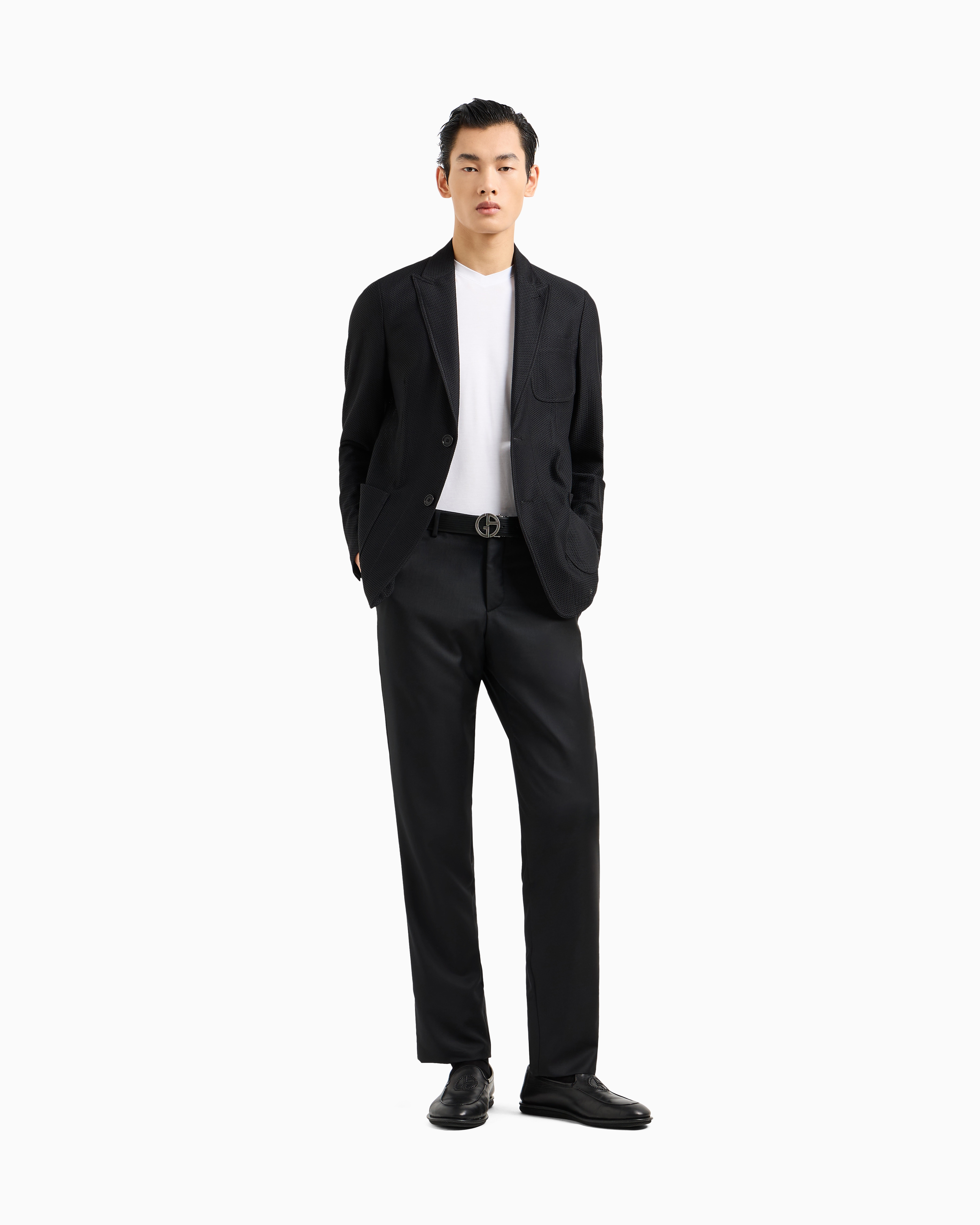 【大人気】Giorgio Armani メッシュジャケット　ブラック 44サイズ 大人気】Giorgio Armani メッシュジャケット ブラック 44サイズ