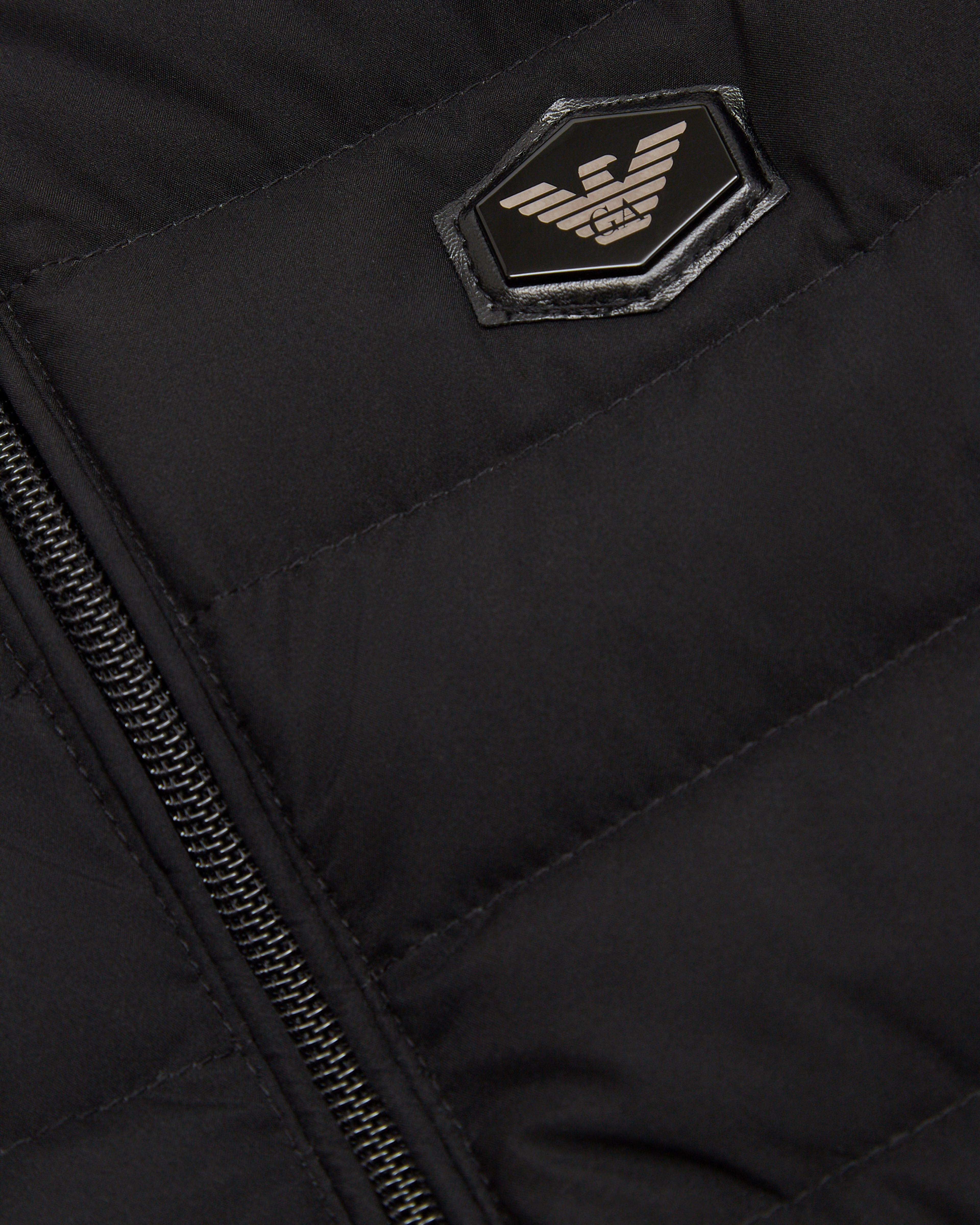 Emporio Armani - ASV quilted nylon jacket with recycled down, Boy, Black, Size: