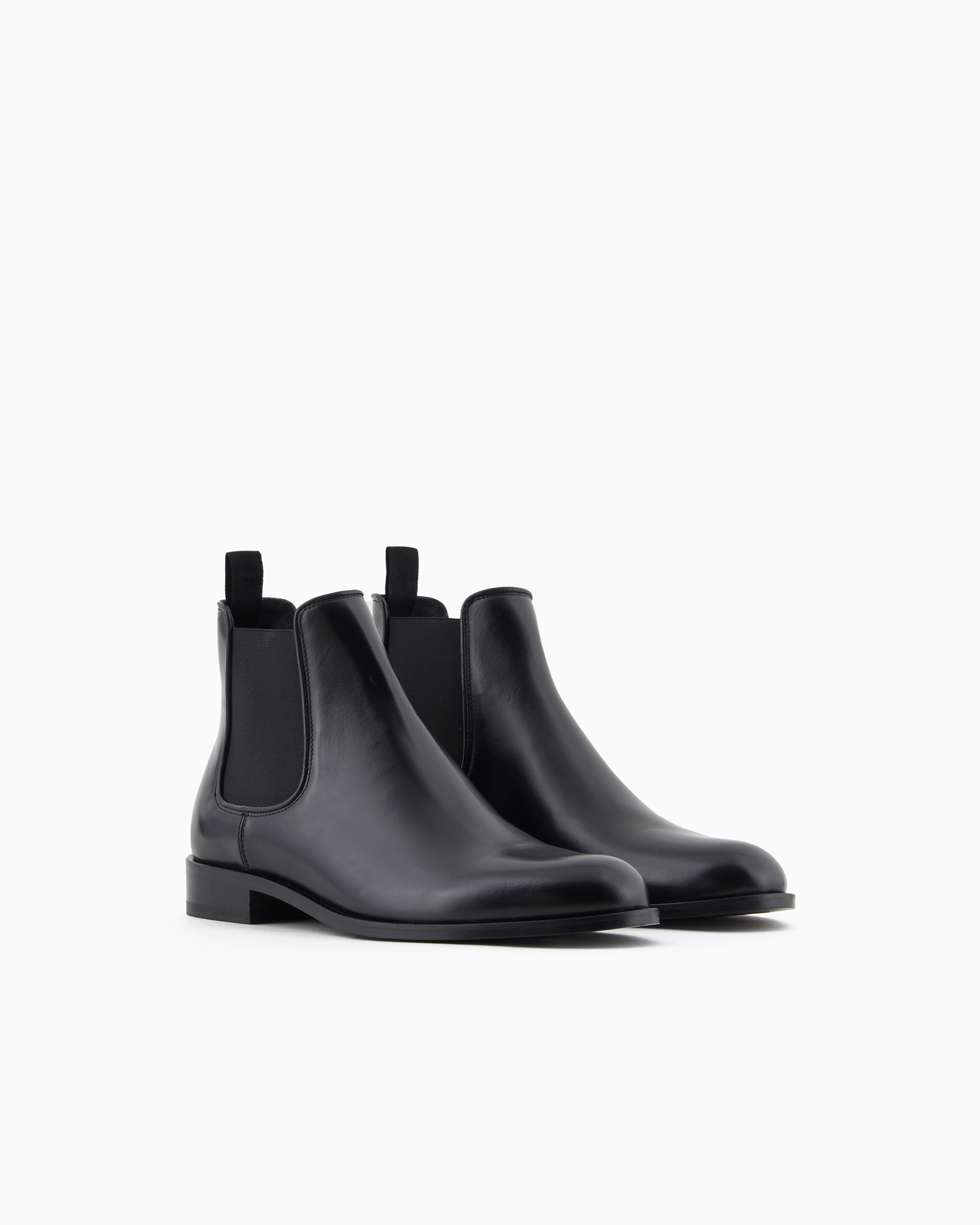 Antique-effect leather ankle boots | Giorgio Armani