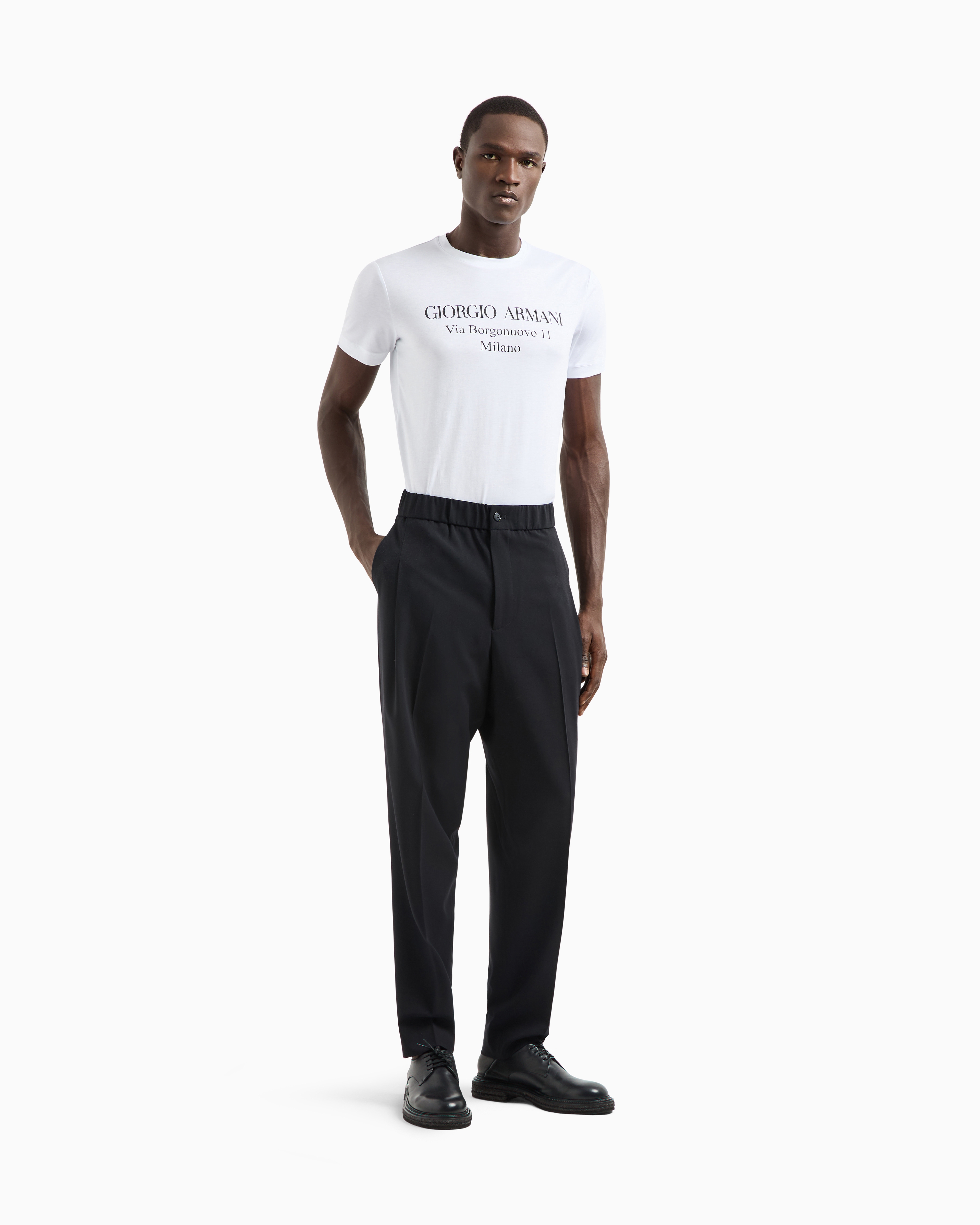 Borgonuovo 11 クルーネックTシャツ ピマコットンジャージー Borgonuovo 11 クルーネックTシャツ ピマコットンジャージー