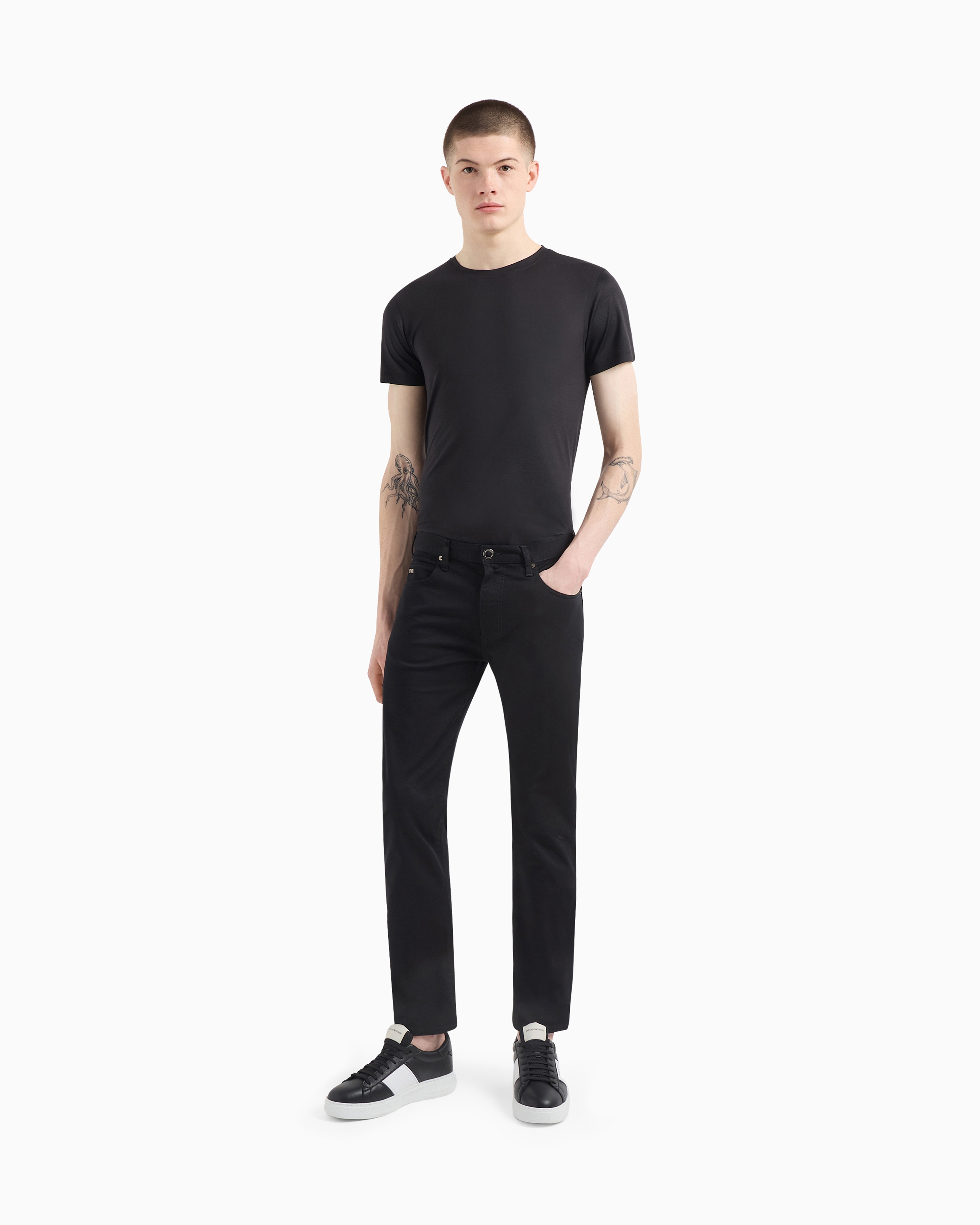 J45 Regular-fit, stretch-gabardine jeans | Emporio Armani