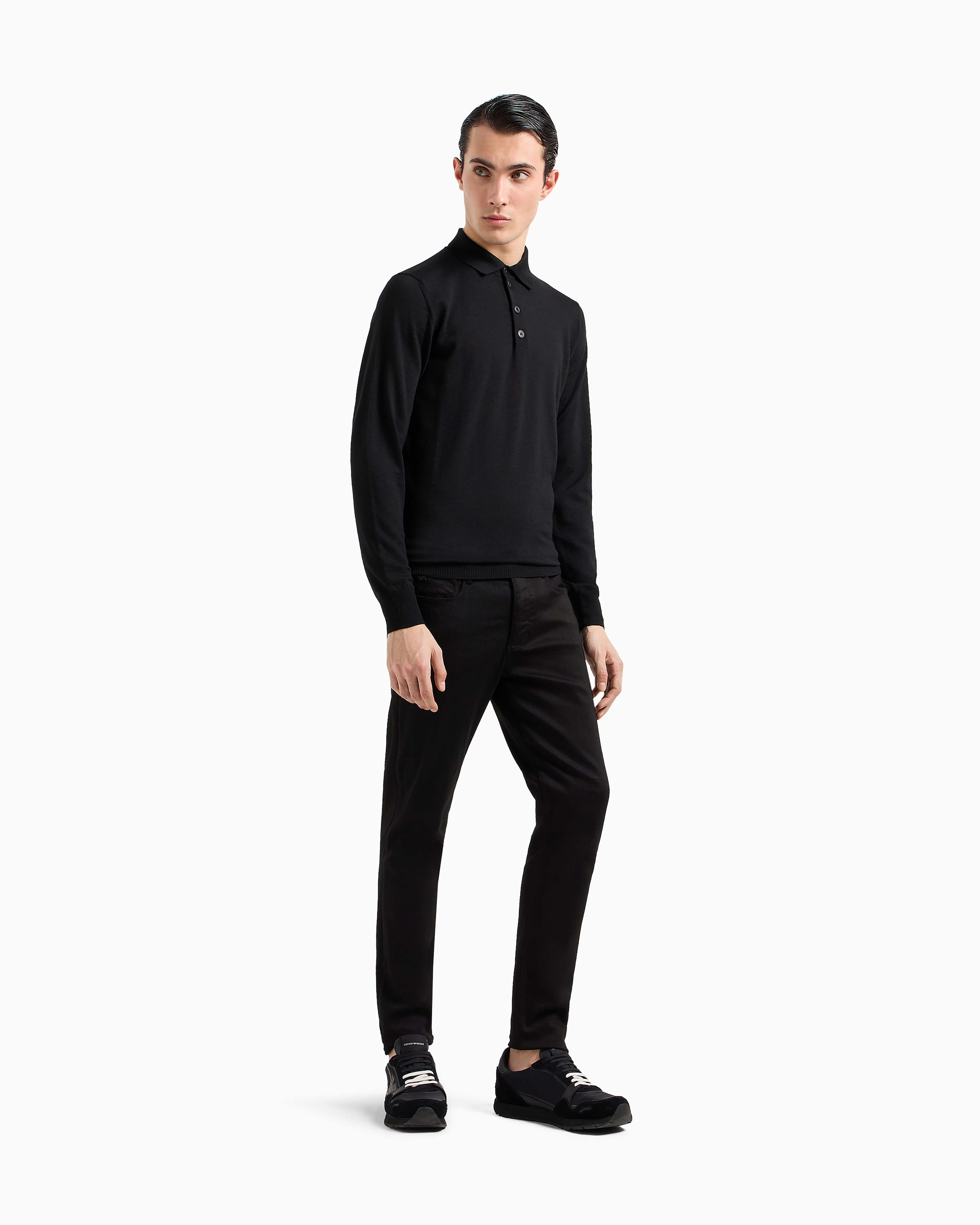 J06 Comfort stretch-gabardine, slim-fit trousers | Emporio Armani