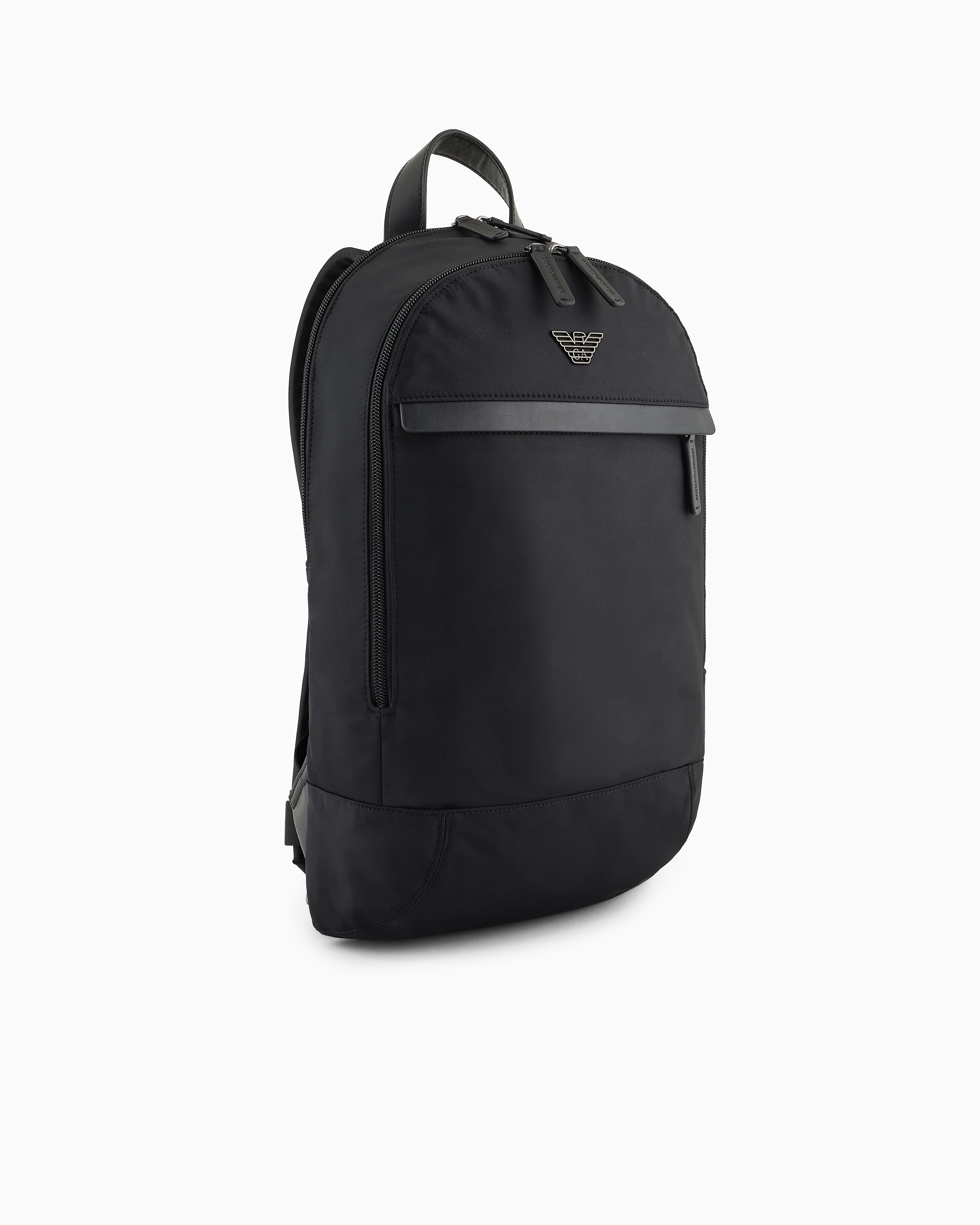 Emporio Armani - ASV recycled nylon backpack, Man, Black, Size: TU