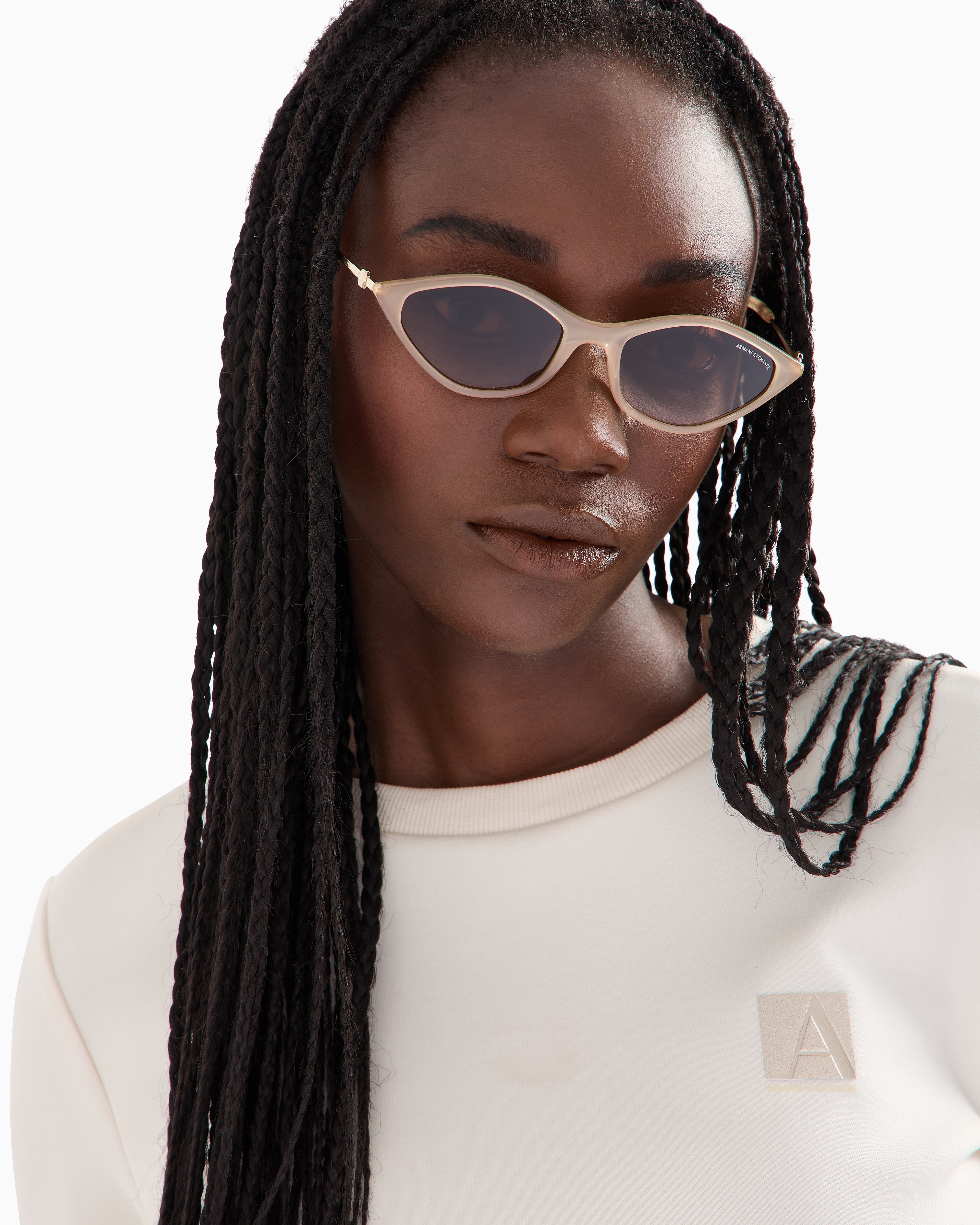 Armani Exchange - Sunglasses, Woman, Beige, Size: 55L