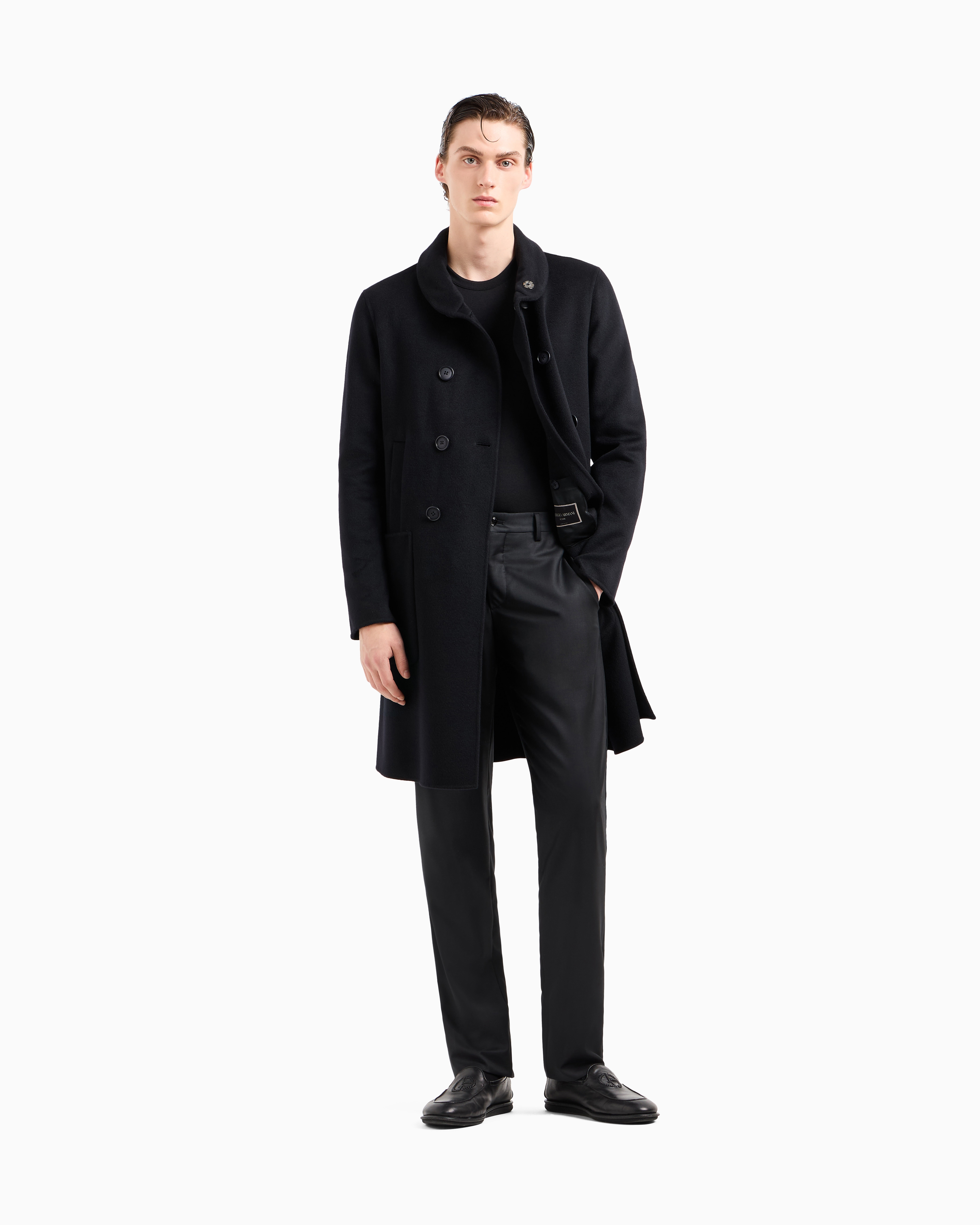 Icon double-breasted coat in double cashmere | Giorgio Armani