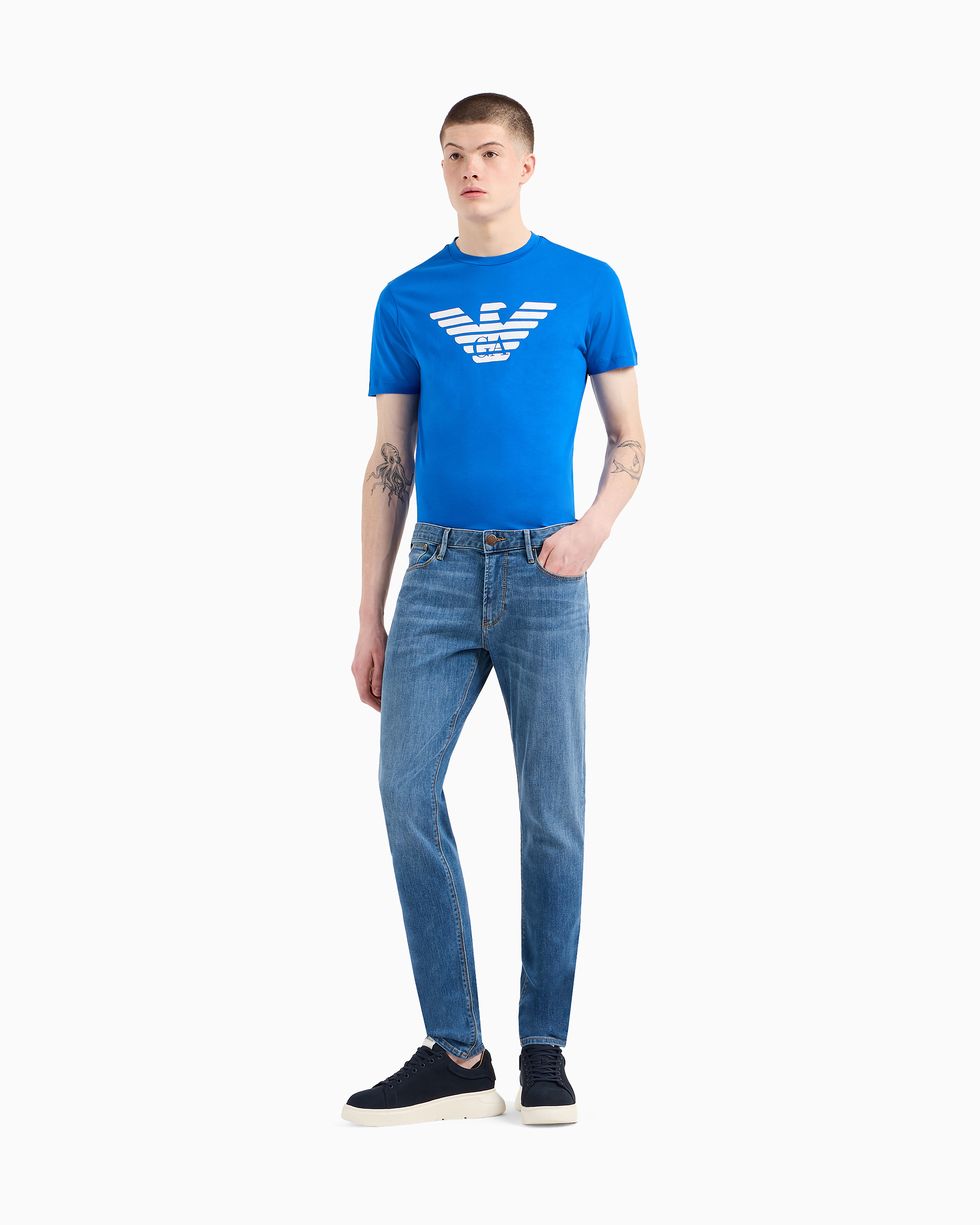 Emporio Armani - J06 Slim-fit, washed, 11.5 oz comfort-denim jeans, Man, Blue, Size: