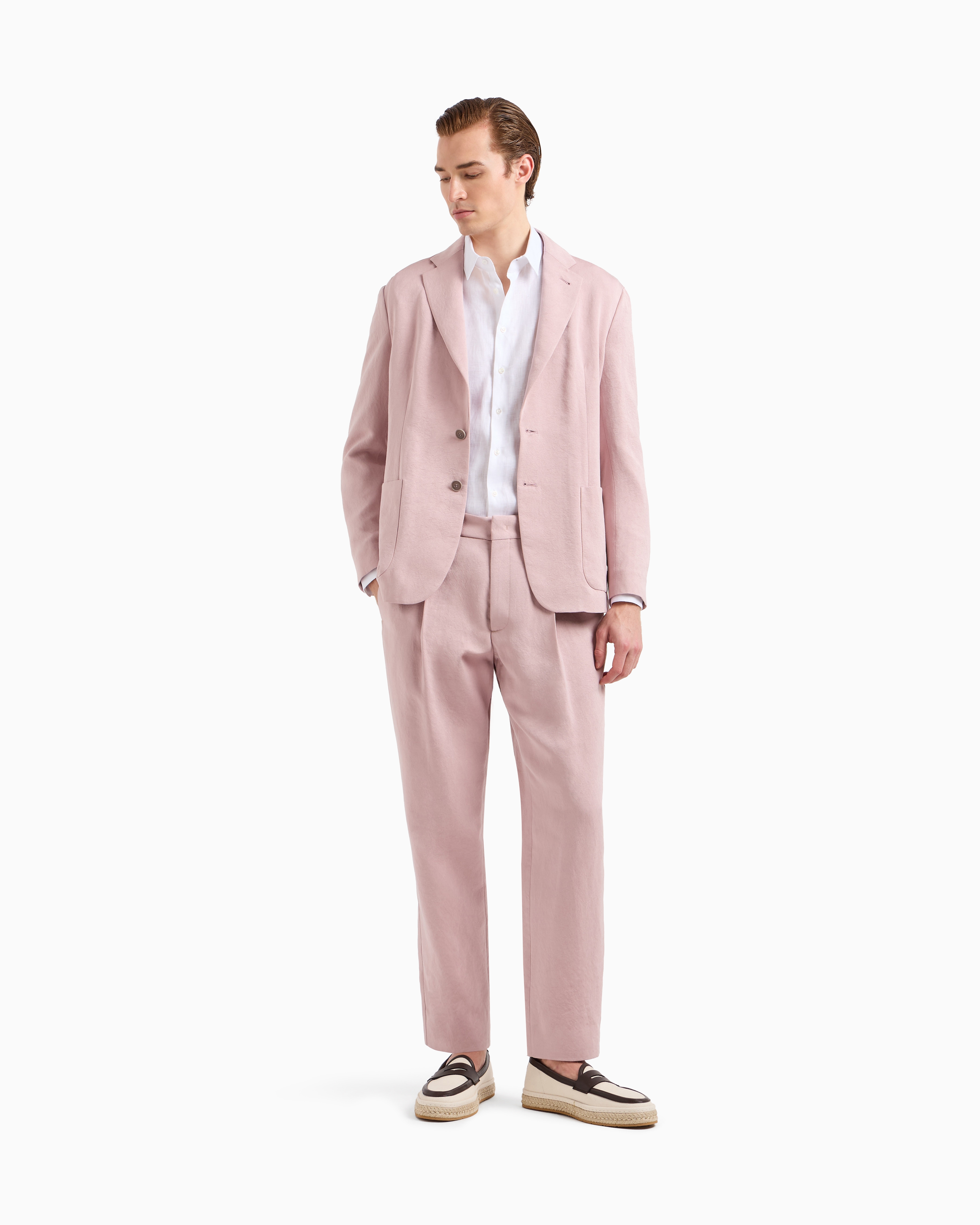 Regular-fit shirt in linen | Giorgio Armani