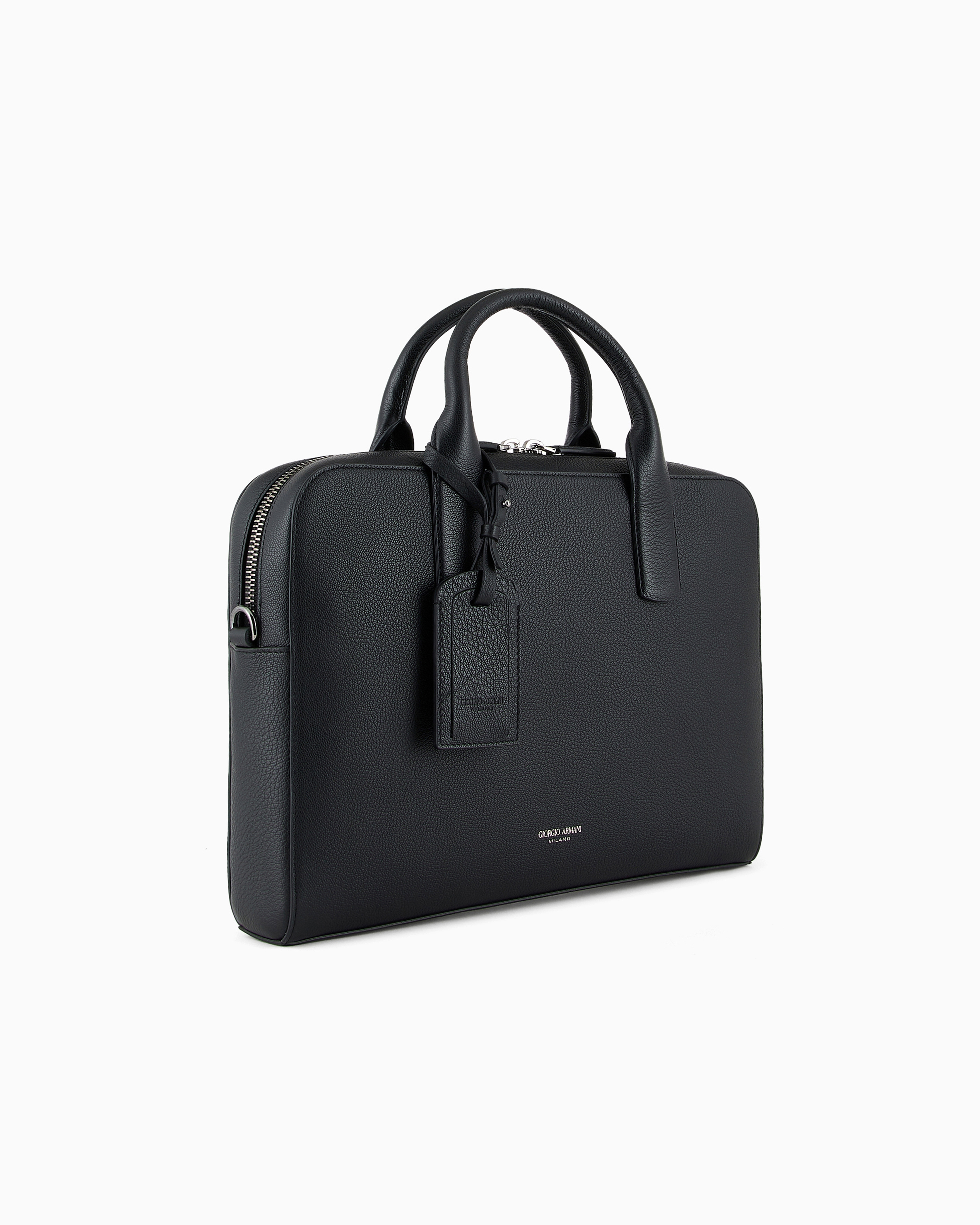 美品　GIORGIO ARMANI ビジネスバッグ　ナイロン　レザー　ロゴ総柄 美品 GIORGIO ARMANI ビジネスバッグ ナイロン レザー ロゴ総柄