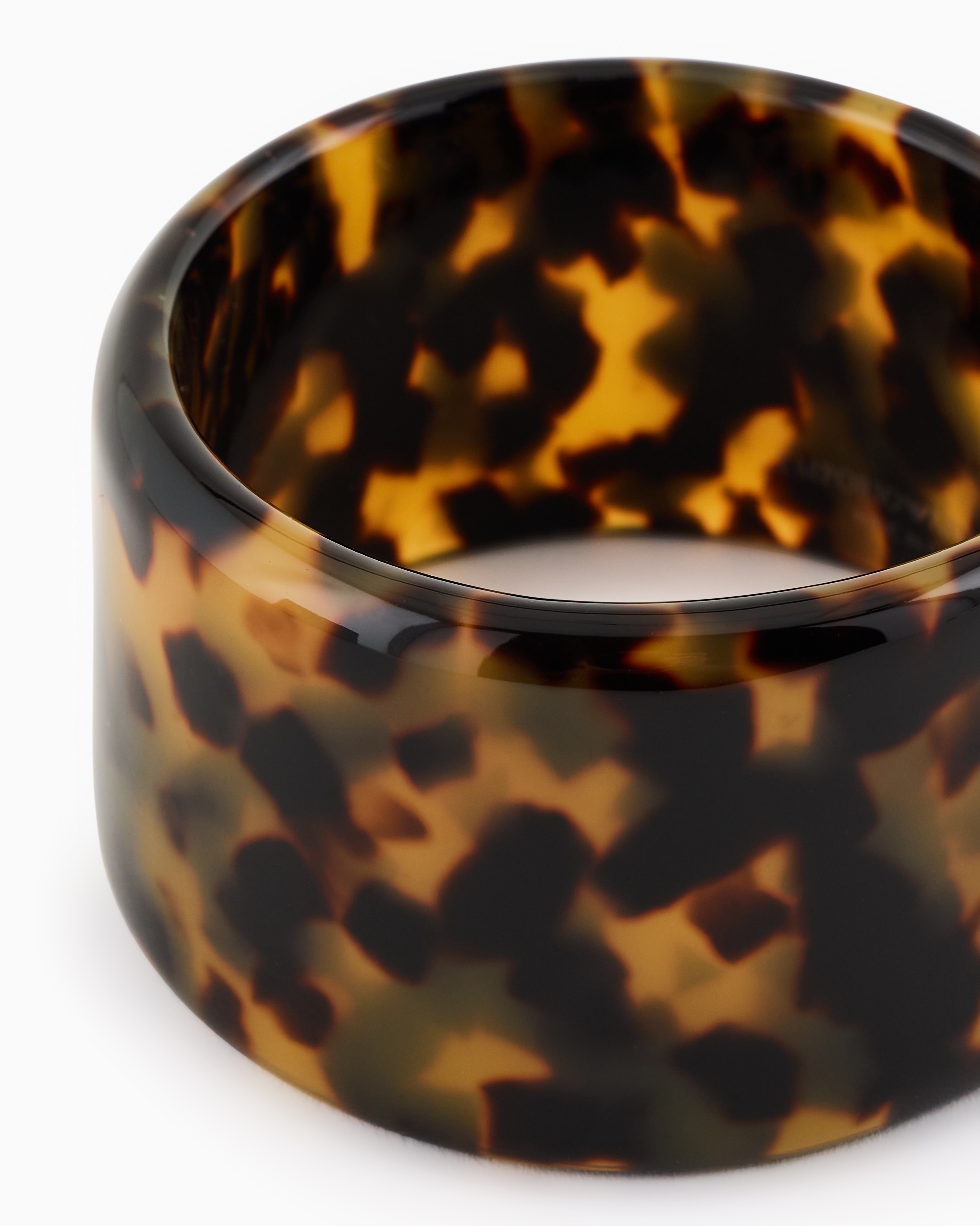 Emporio Armani - Tortoiseshell bangle, Woman, Beige, Size: TU
