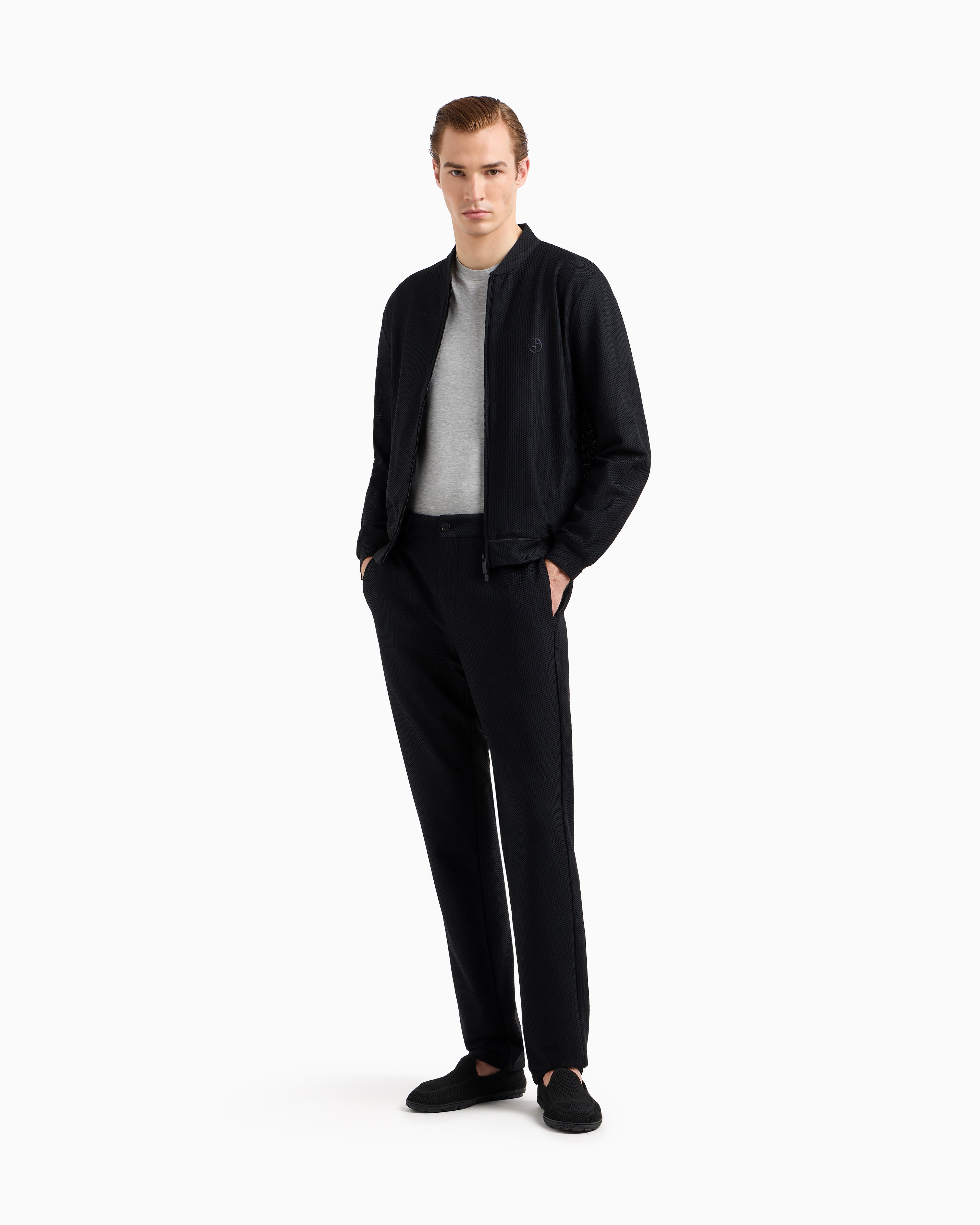 【未使用級】GIORGIOARMANIカシミヤ100%ブルゾンジャケットボルドー GIORGIO ARMANI（ジョルジオアルマーニ）