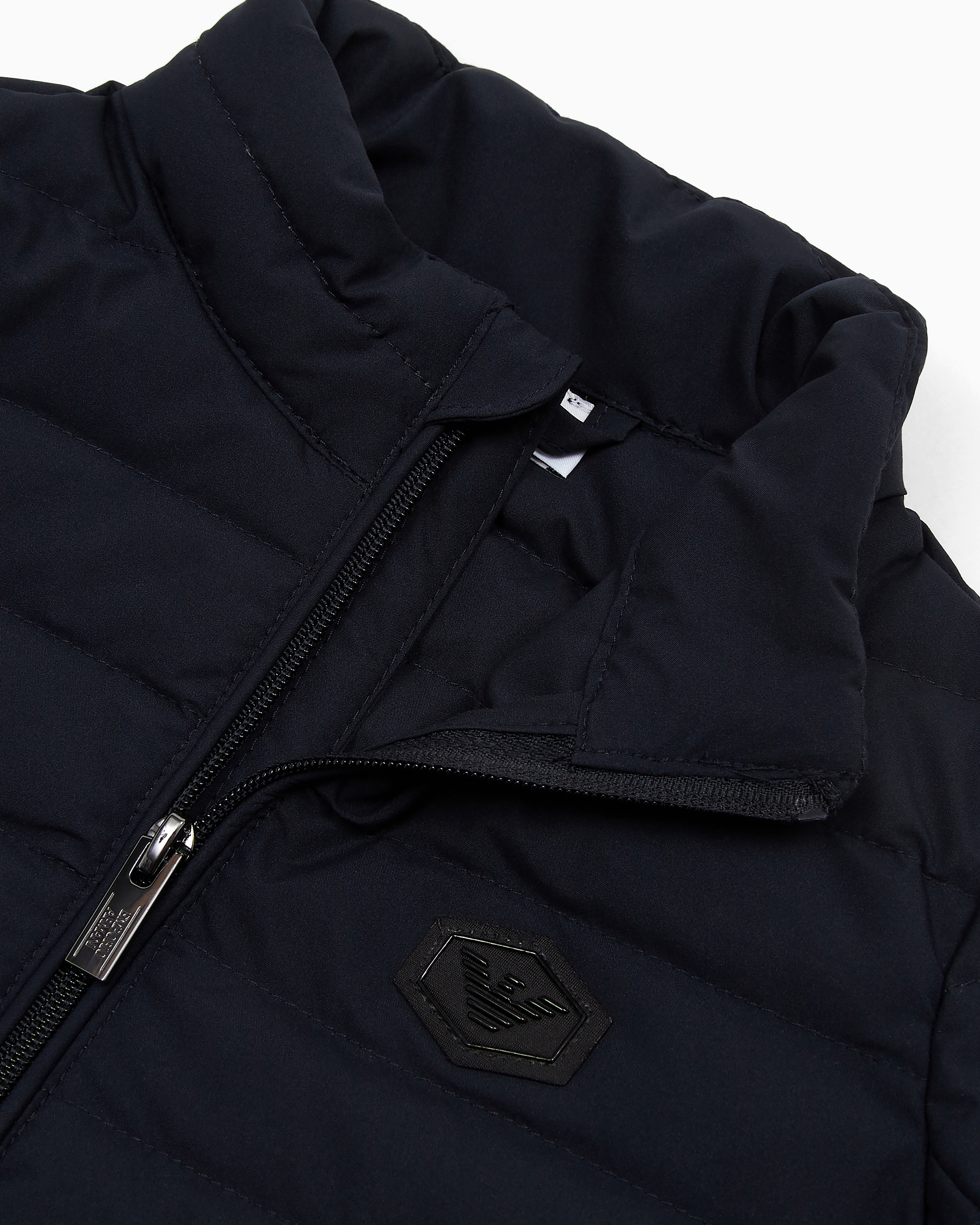 Emporio Armani - ASV quilted nylon jacket with recycled down, Boy, Navy Blue, Size: