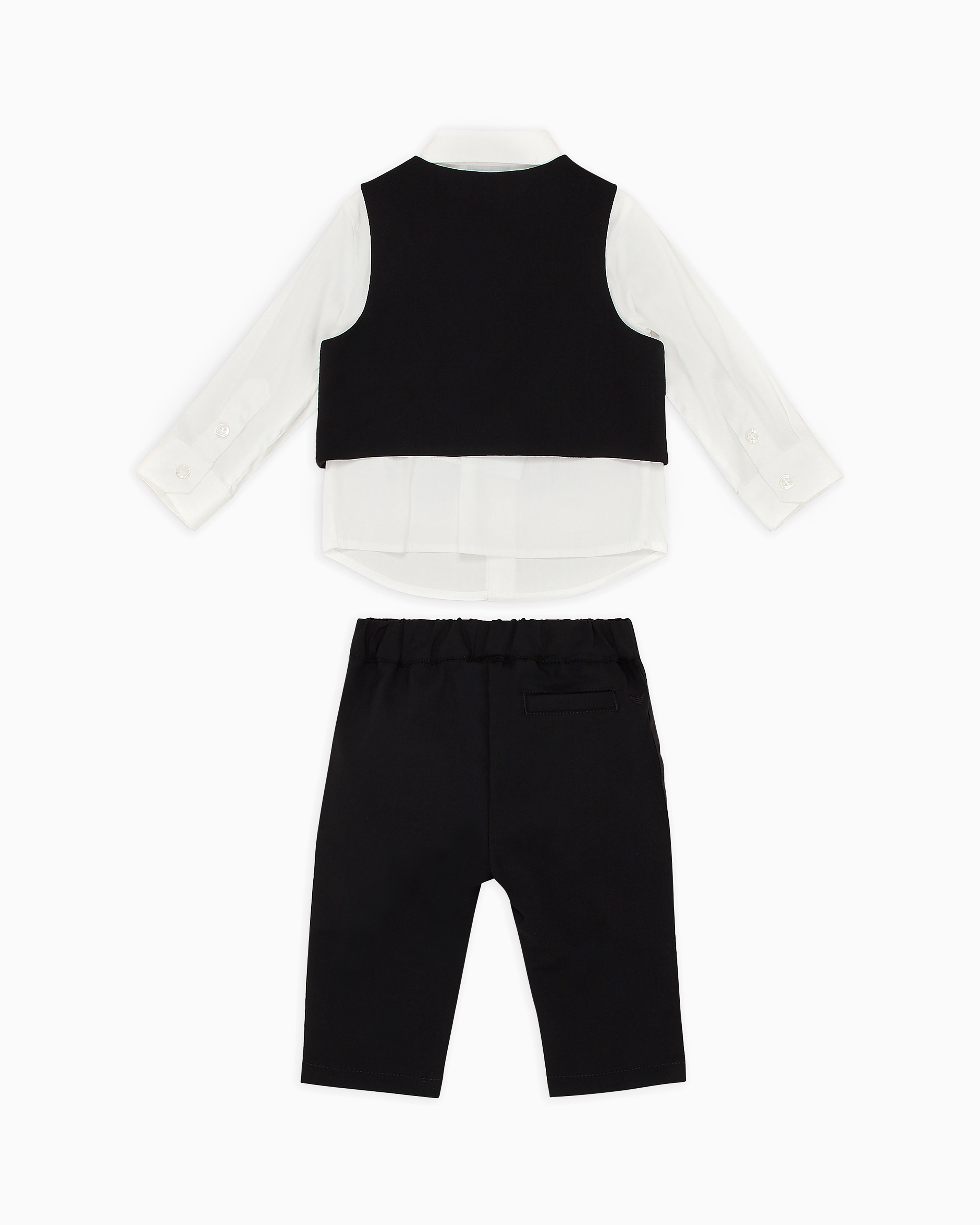 Emporio Armani - Suit with shirt, waistcoat and trousers light wool, Boy, Black, Size:
