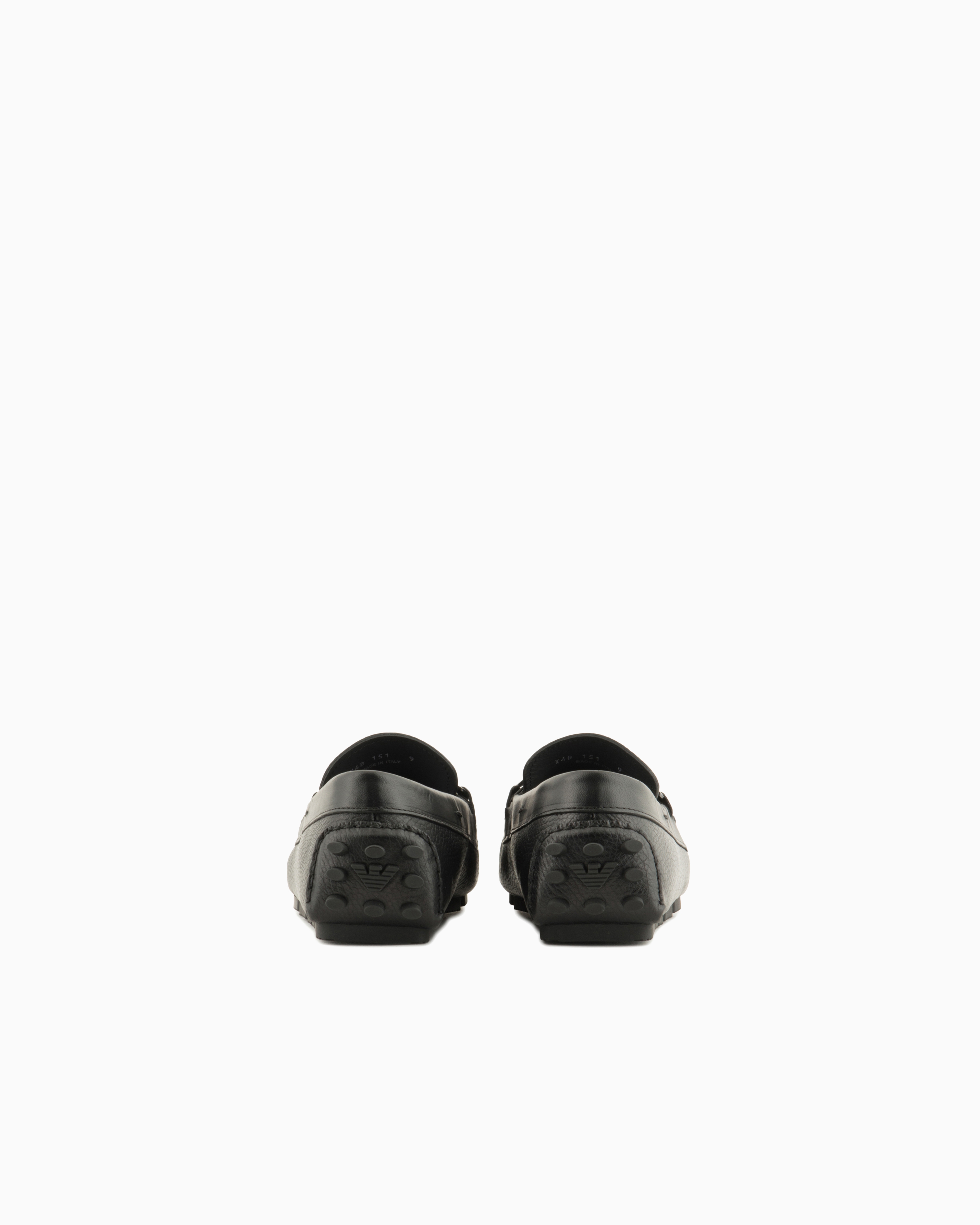 年末大特価 EMPORIO ARMANI メンズ ローファー 黒 レザー Men's Loafers - Shoes | Emporio Armani