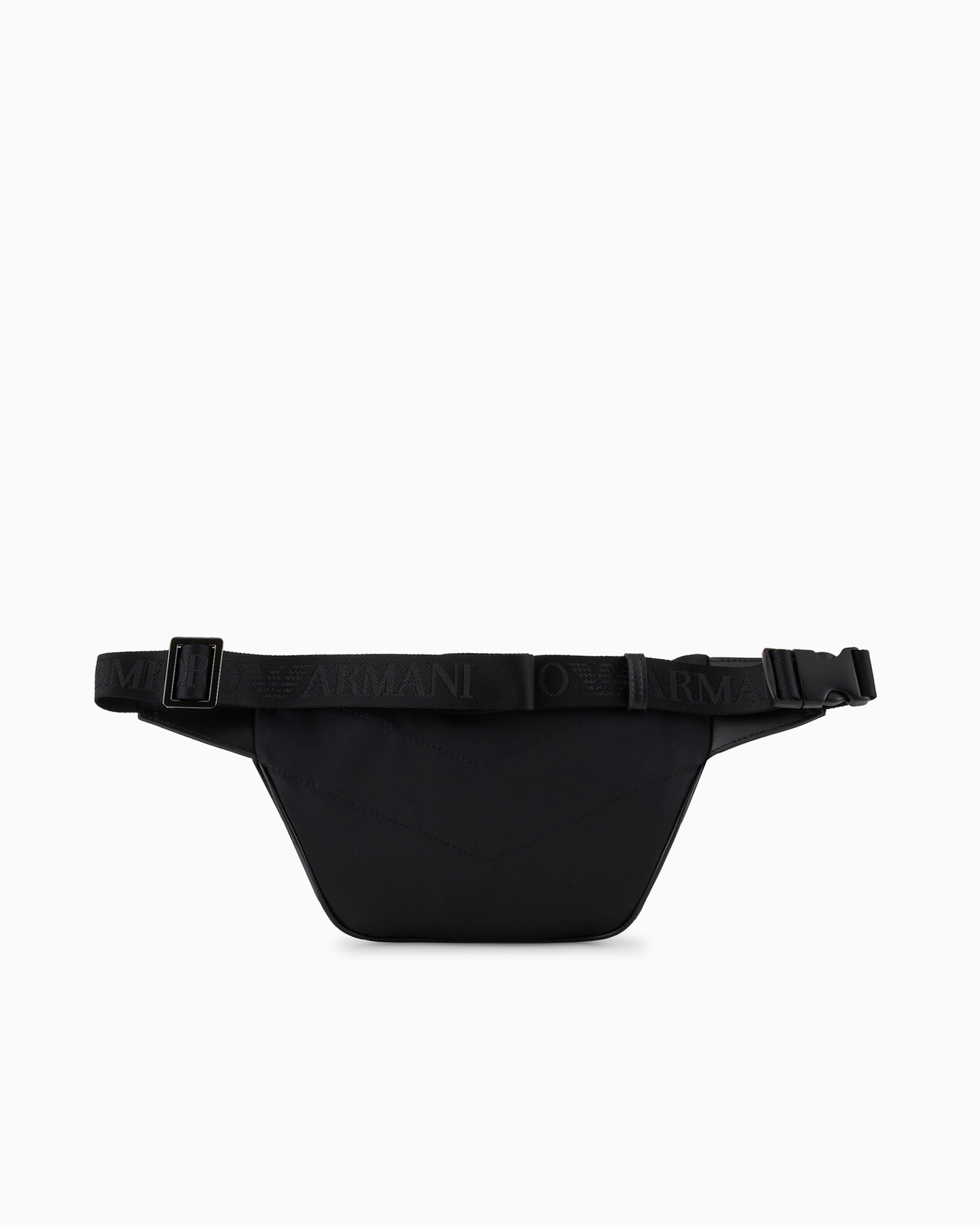 Emporio Armani - ASV recycled-nylon belt bag, Man, Black, Size: TU