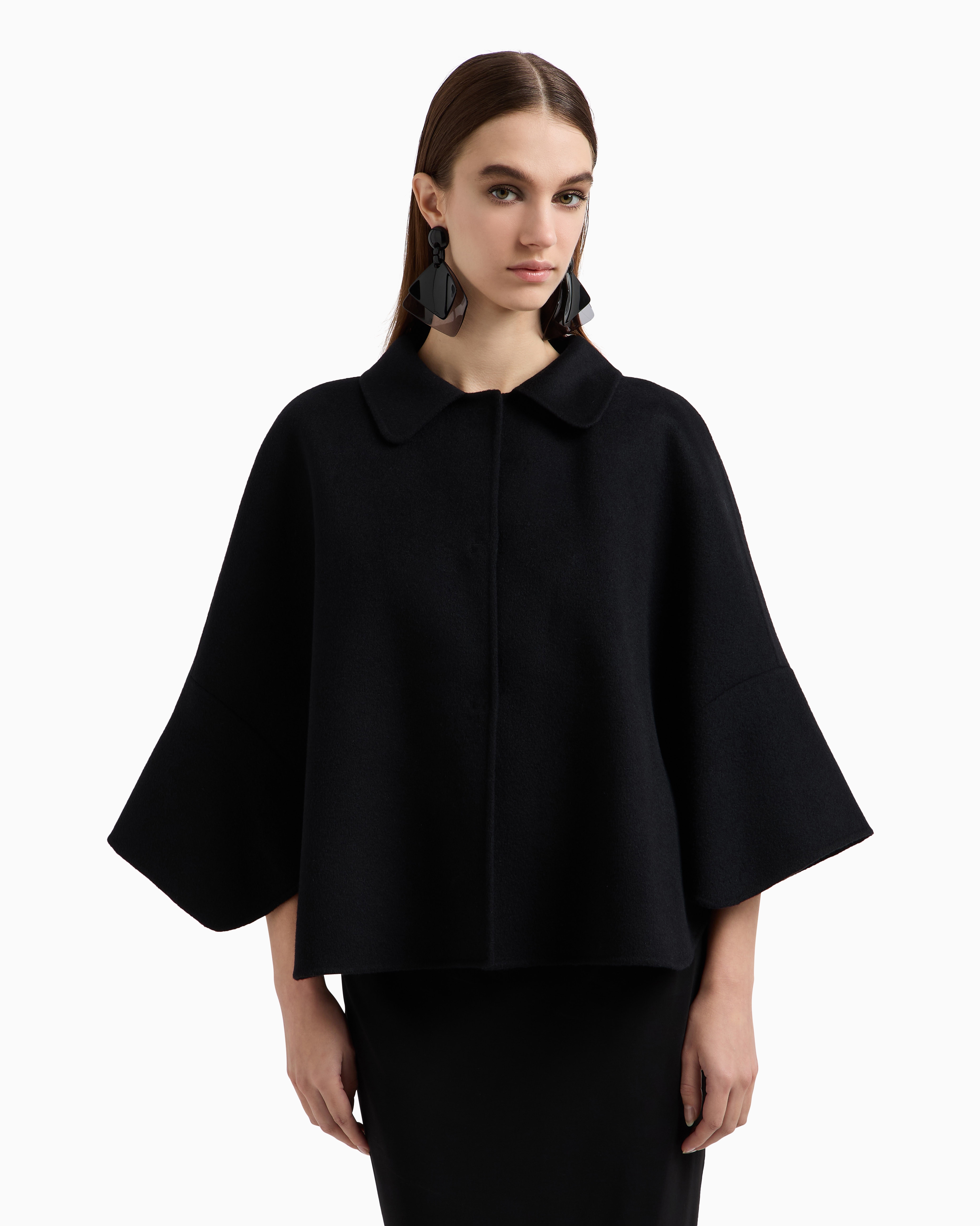 希少美品　 GIORGIO ARMANI　ケープコート　ブラック　46 undefined