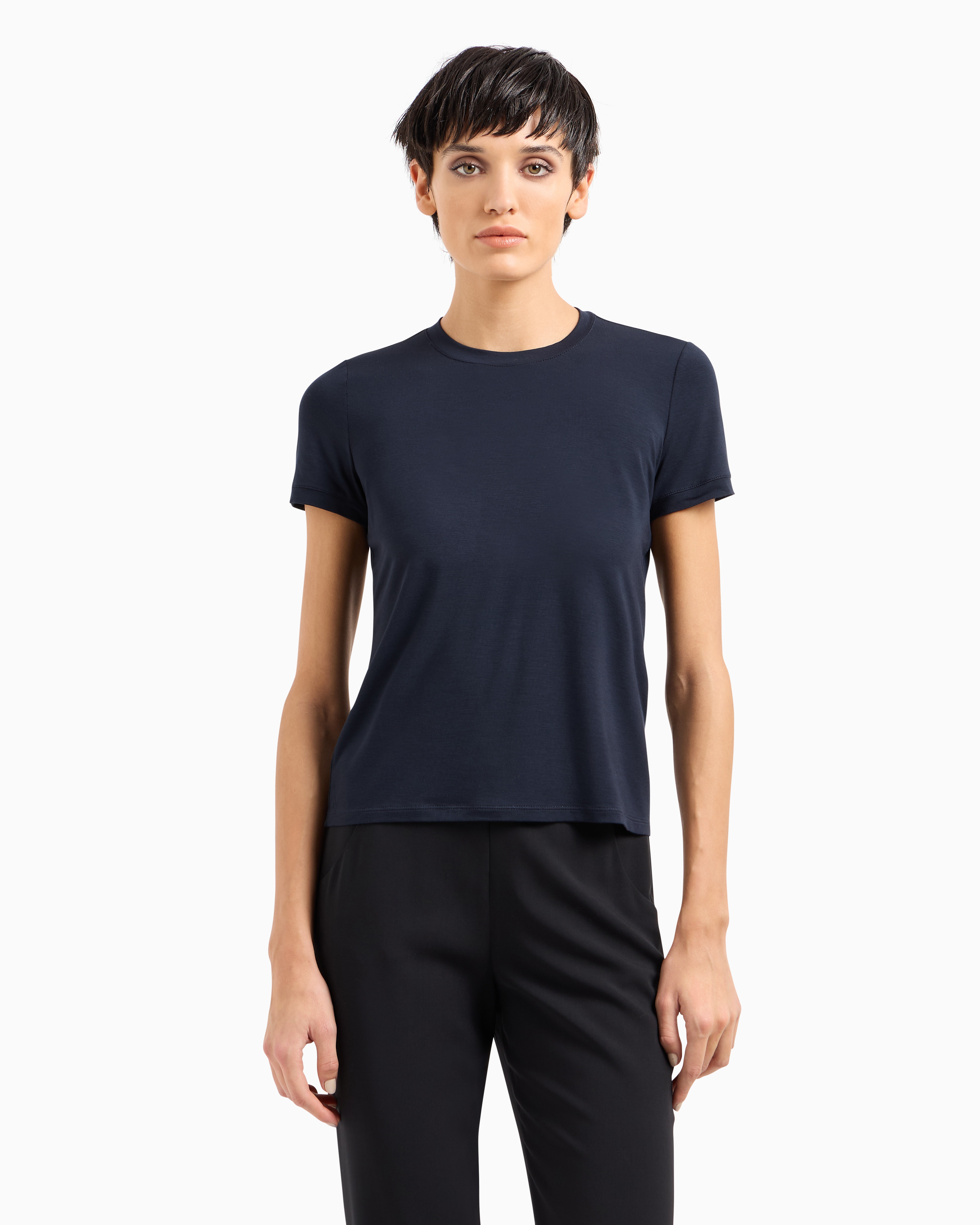 Stretch viscose jersey T-shirt | Giorgio Armani