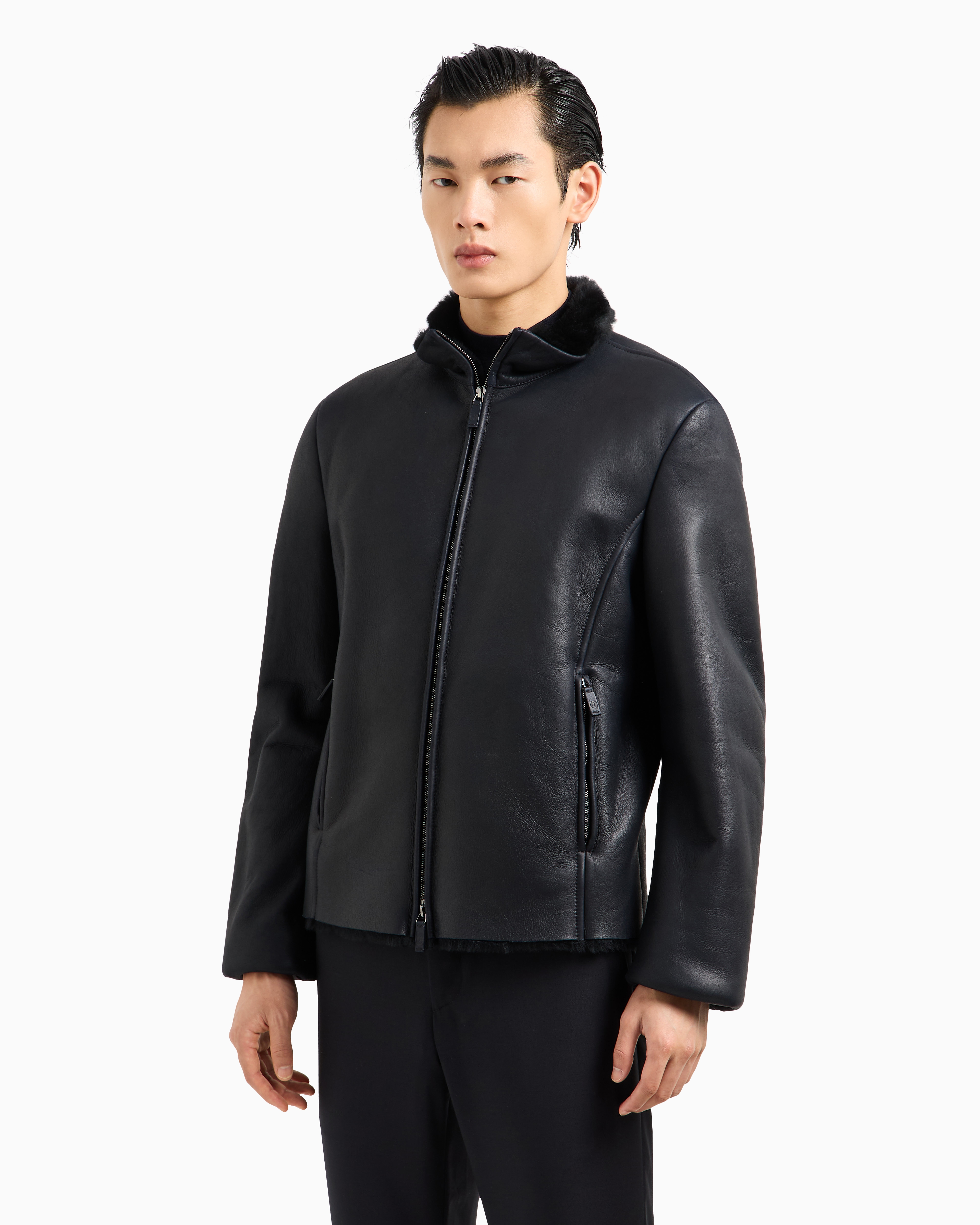 ジャケット・アウター Special Giorgio Armani zip blouson Zipped sheepskin blouson | Giorgio Armani