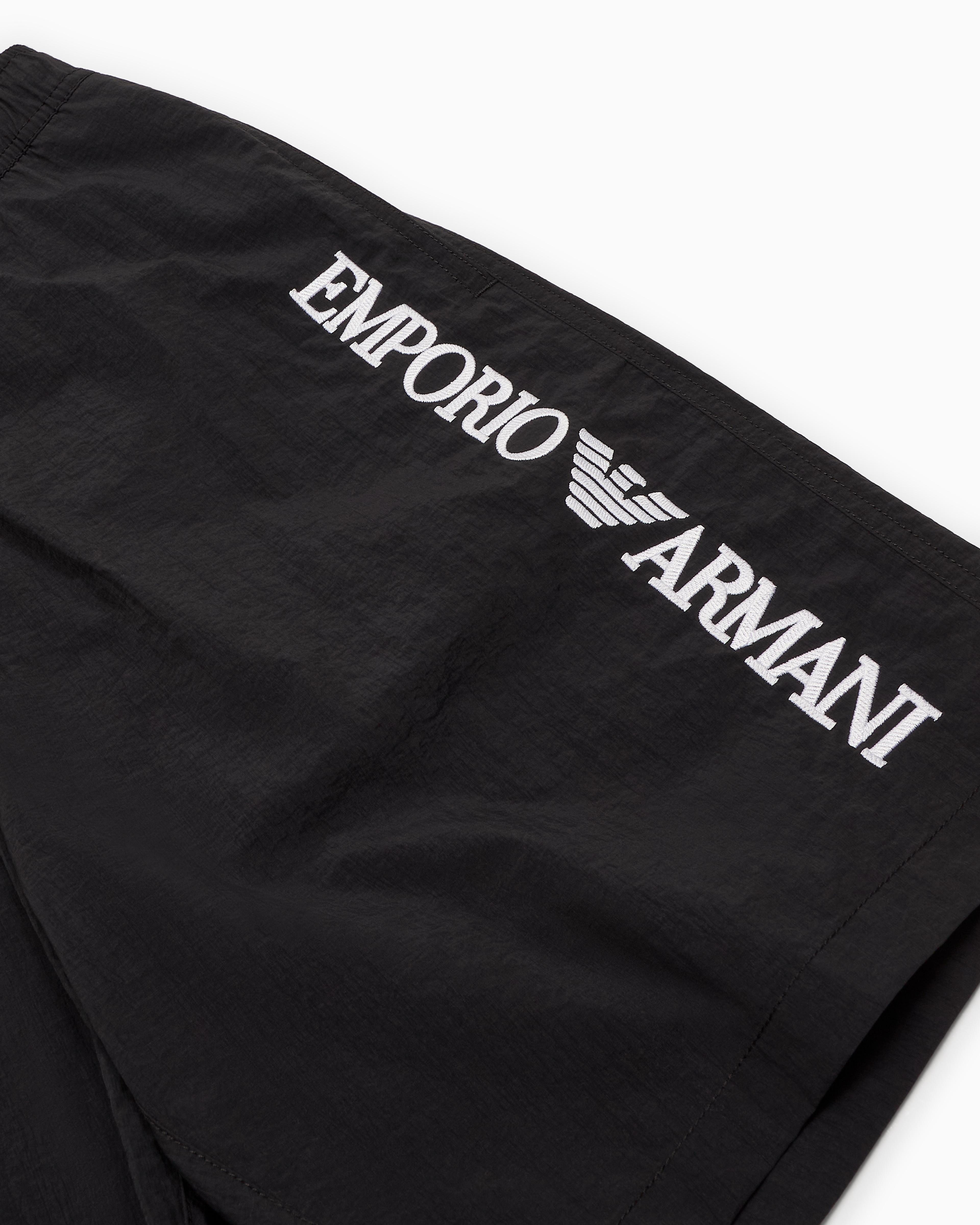Emporio Armani - Boardshorts swimwear with vertical logo embroidery, Man, Black, Size: S