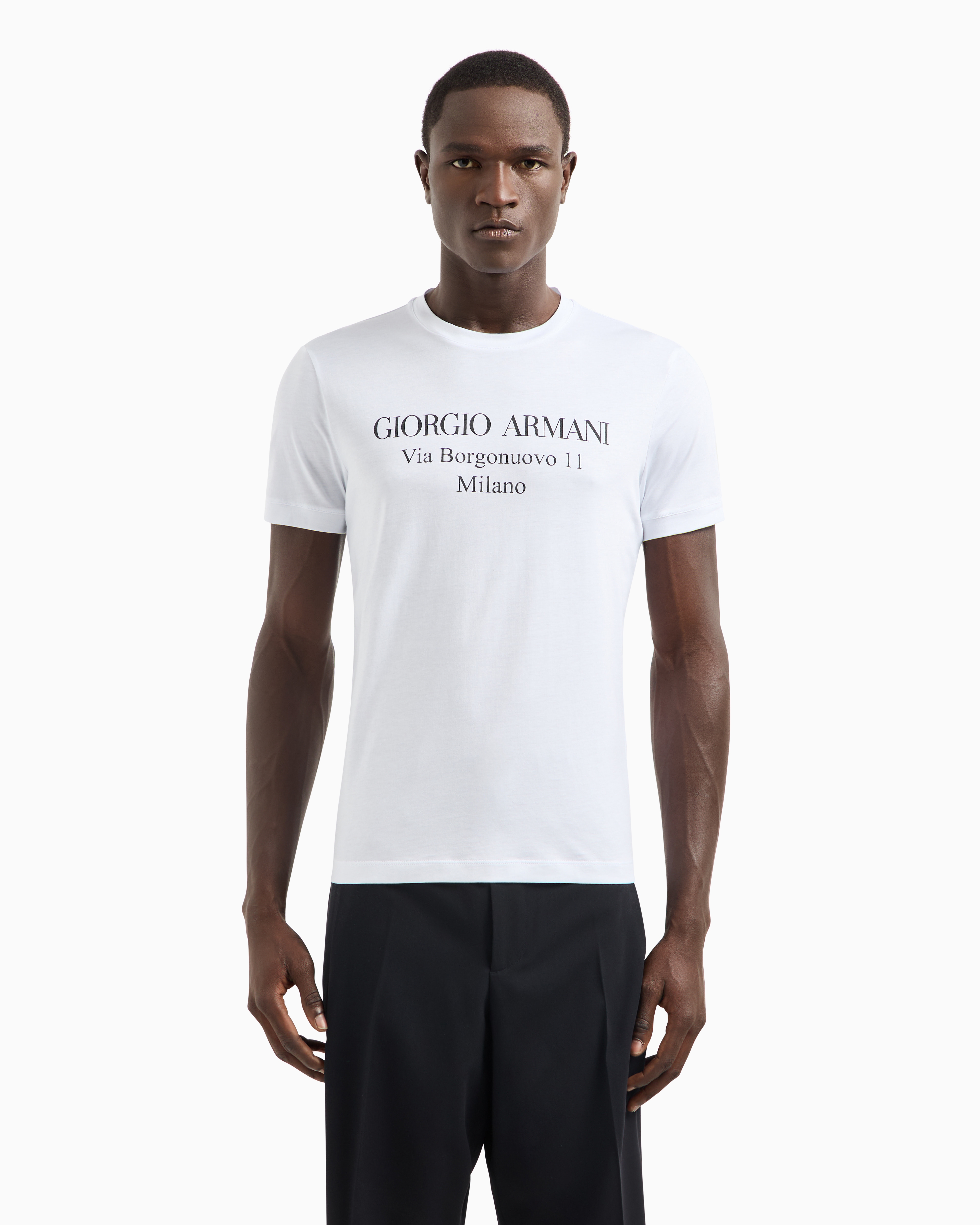 Borgonuovo 11 crew-neck T-shirt in Pima cotton jersey