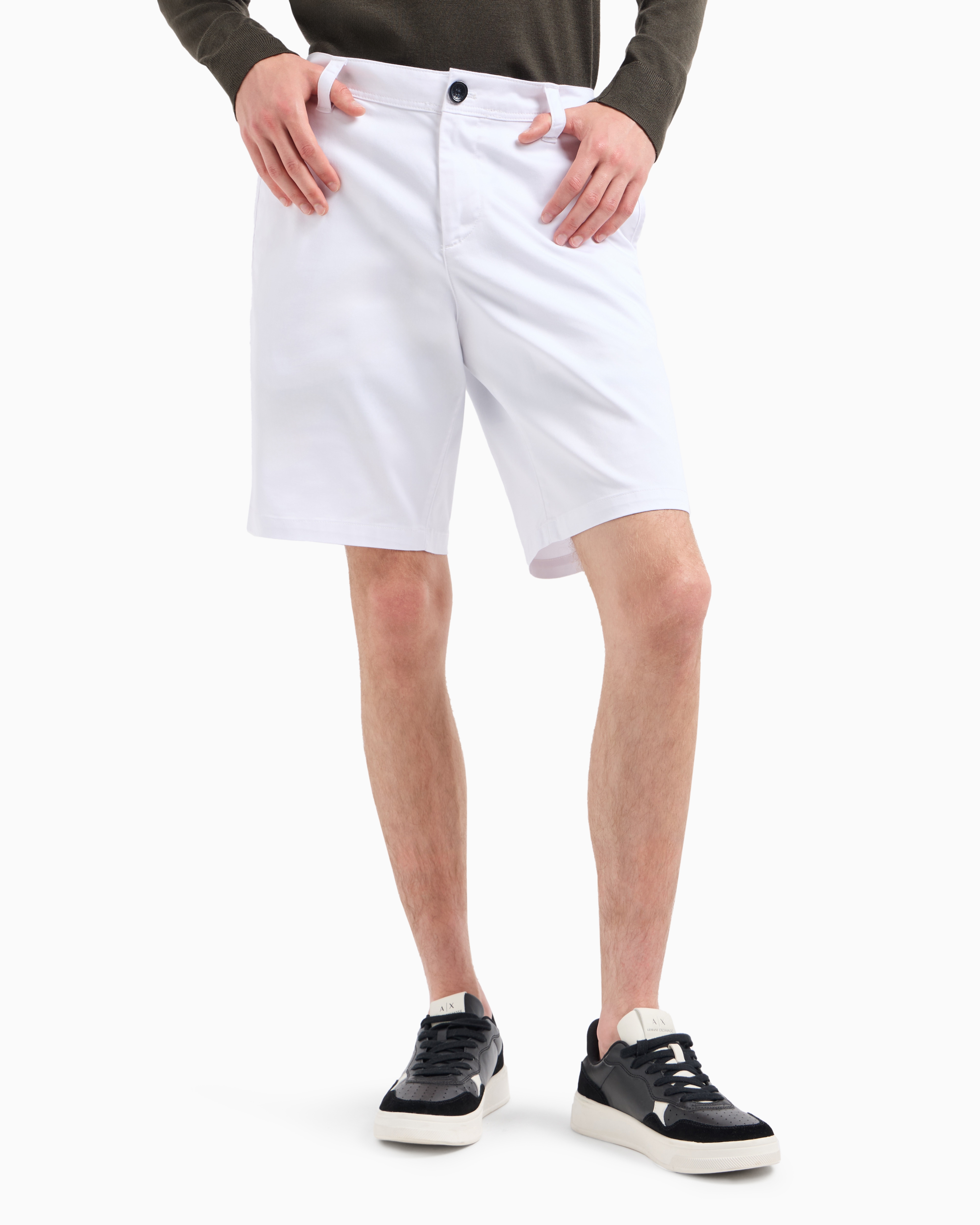Bermuda shorts satin stretch fabric