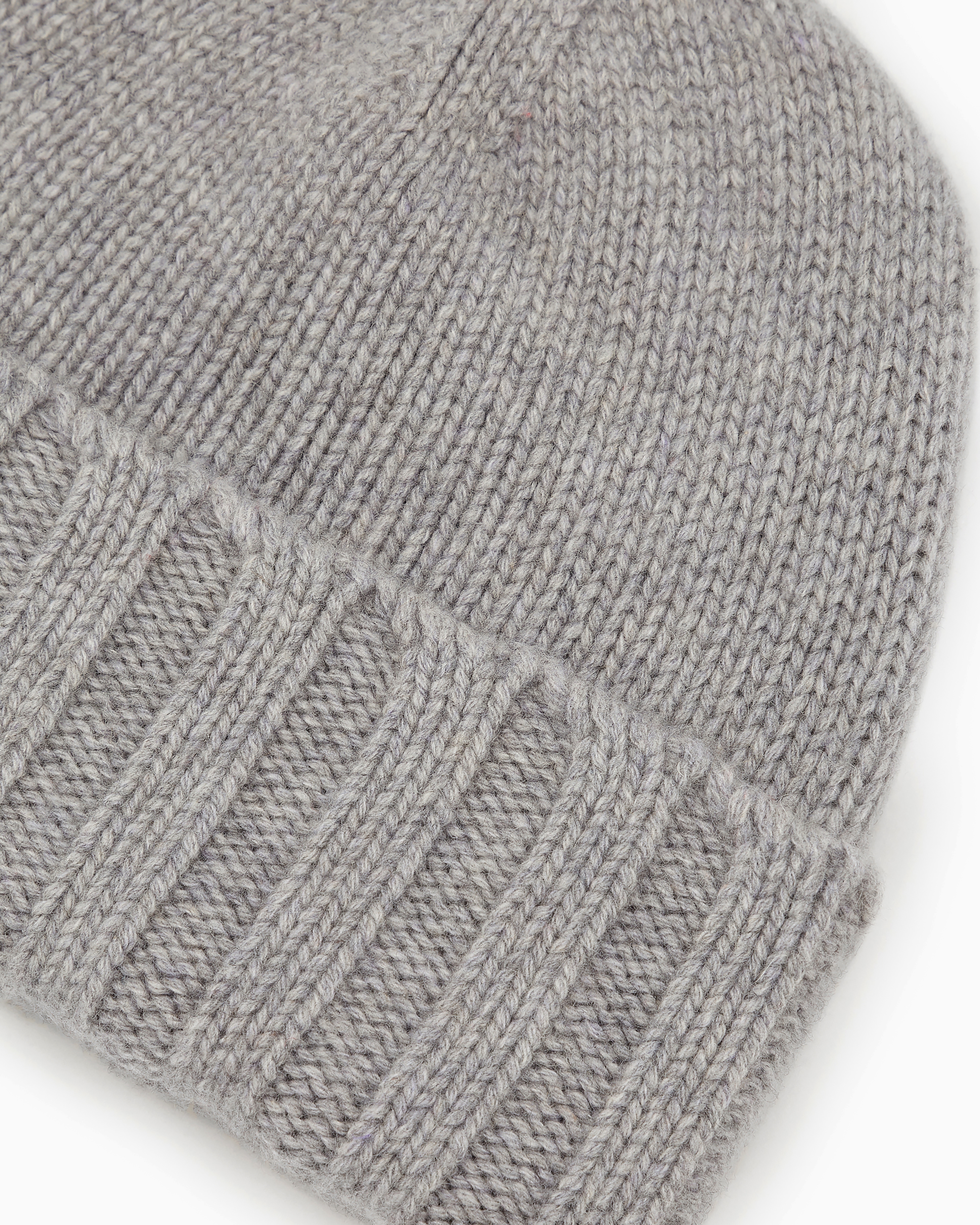 Emporio Armani - Ribbed cashmere beanie, Woman, Grey, Size: