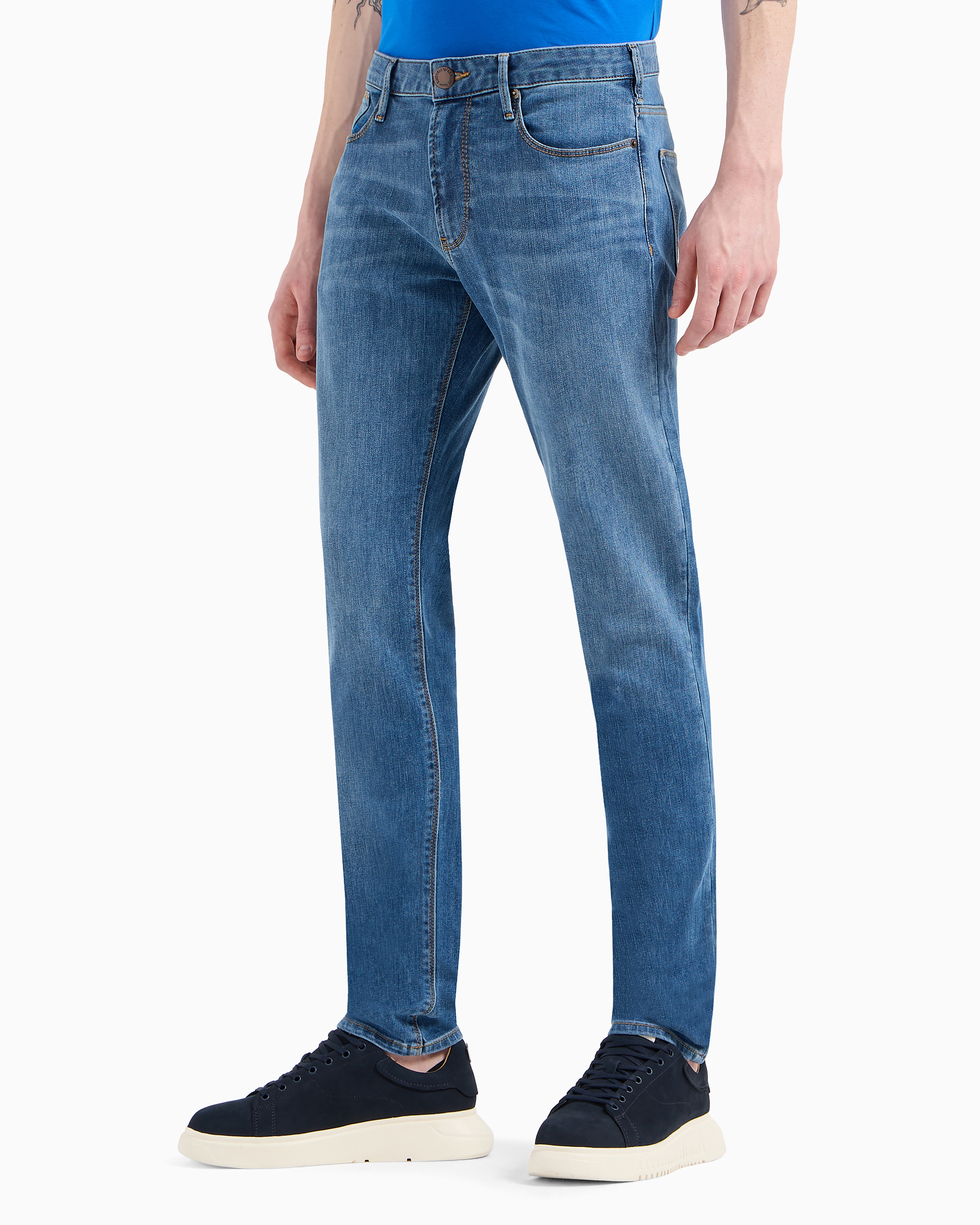 Emporio Armani - J06 Slim-fit, washed, 11.5 oz comfort-denim jeans, Man, Blue, Size: