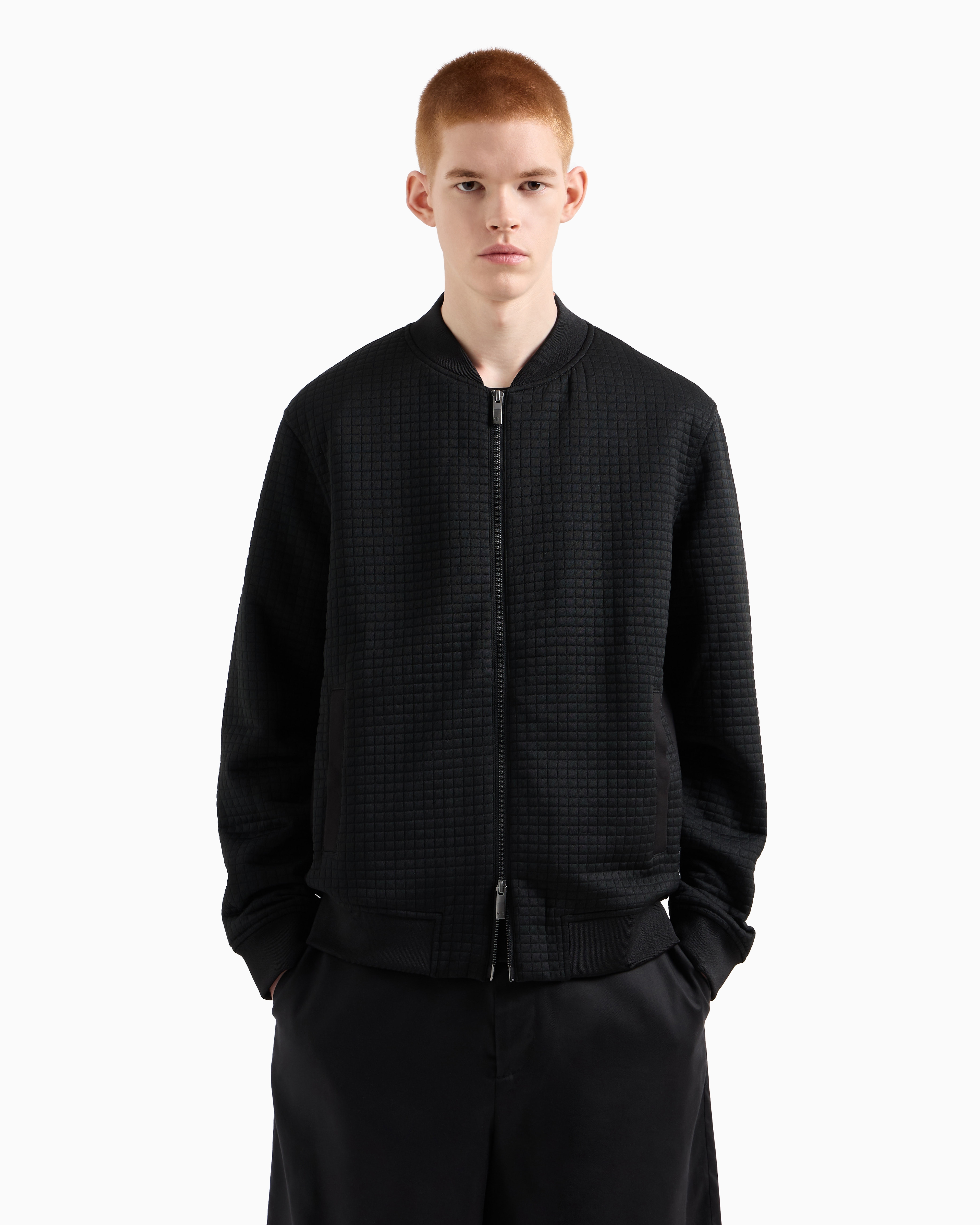 Bomber jacket with zip in stretch fabric | Armani Exchange