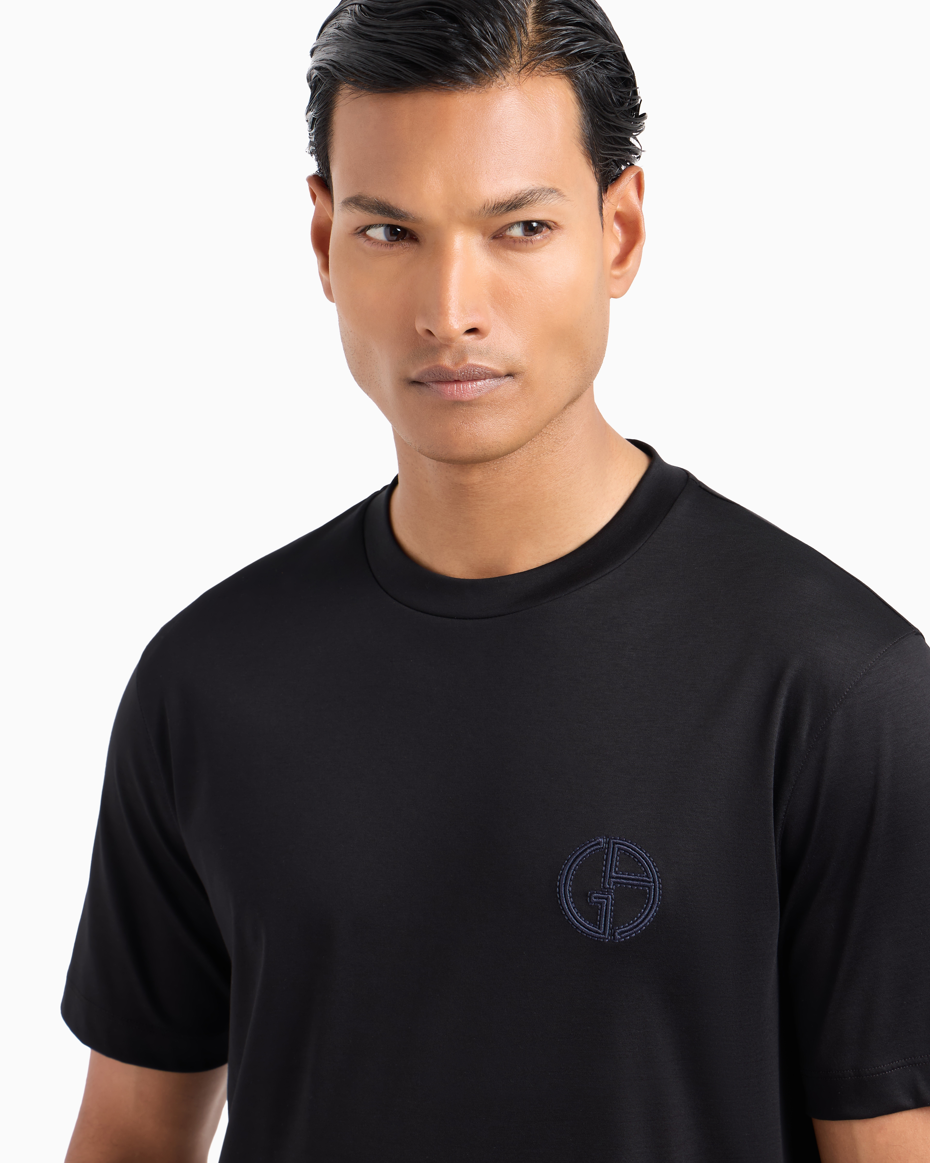 Cotton interlock crew-neck T-shirt | Giorgio Armani