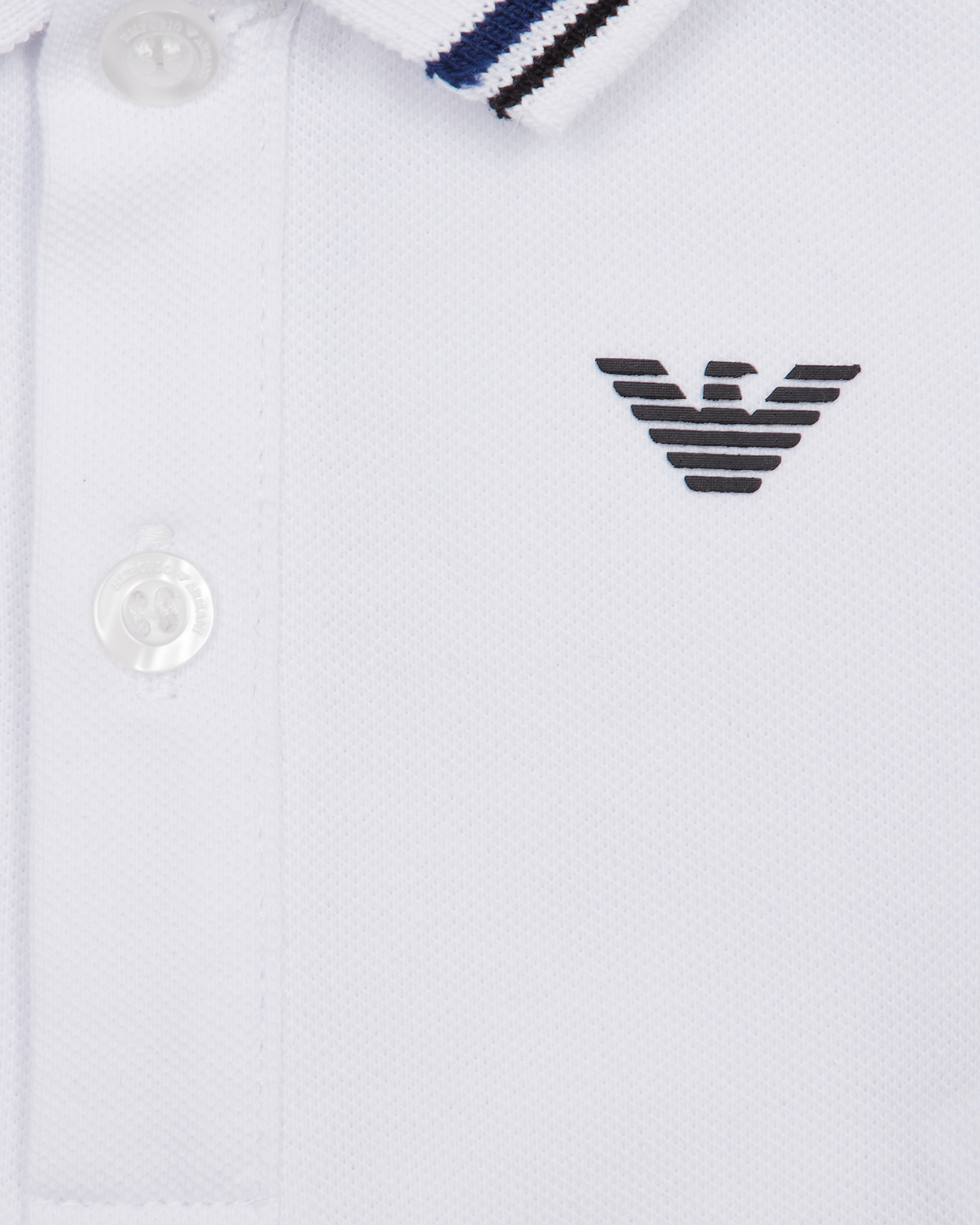 Stretch piqué polo shirt with striped trim | Emporio Armani