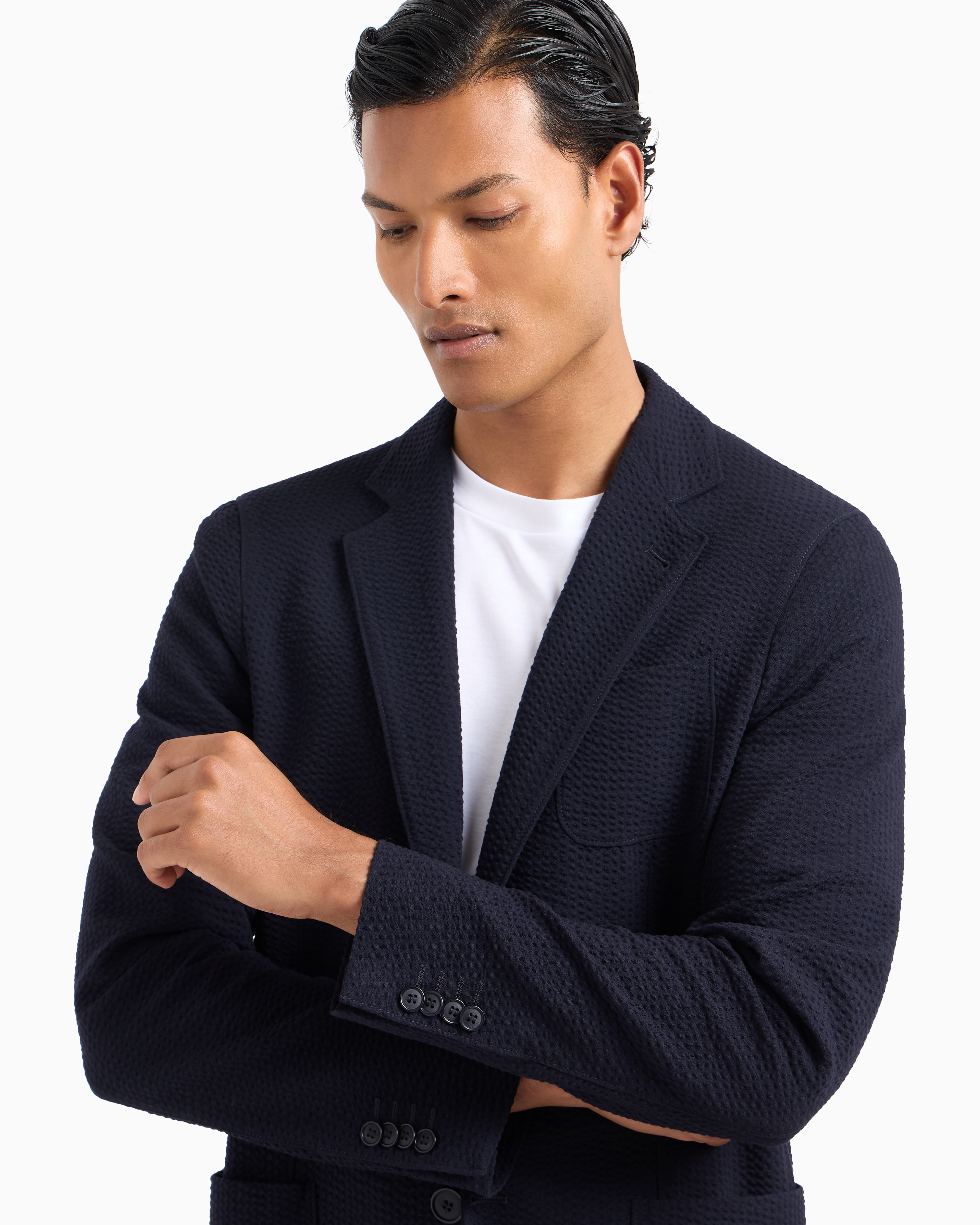 35万新品◆54=XL◆GIORGIOアルマーニ UPTON織柄ウールジャケット1円