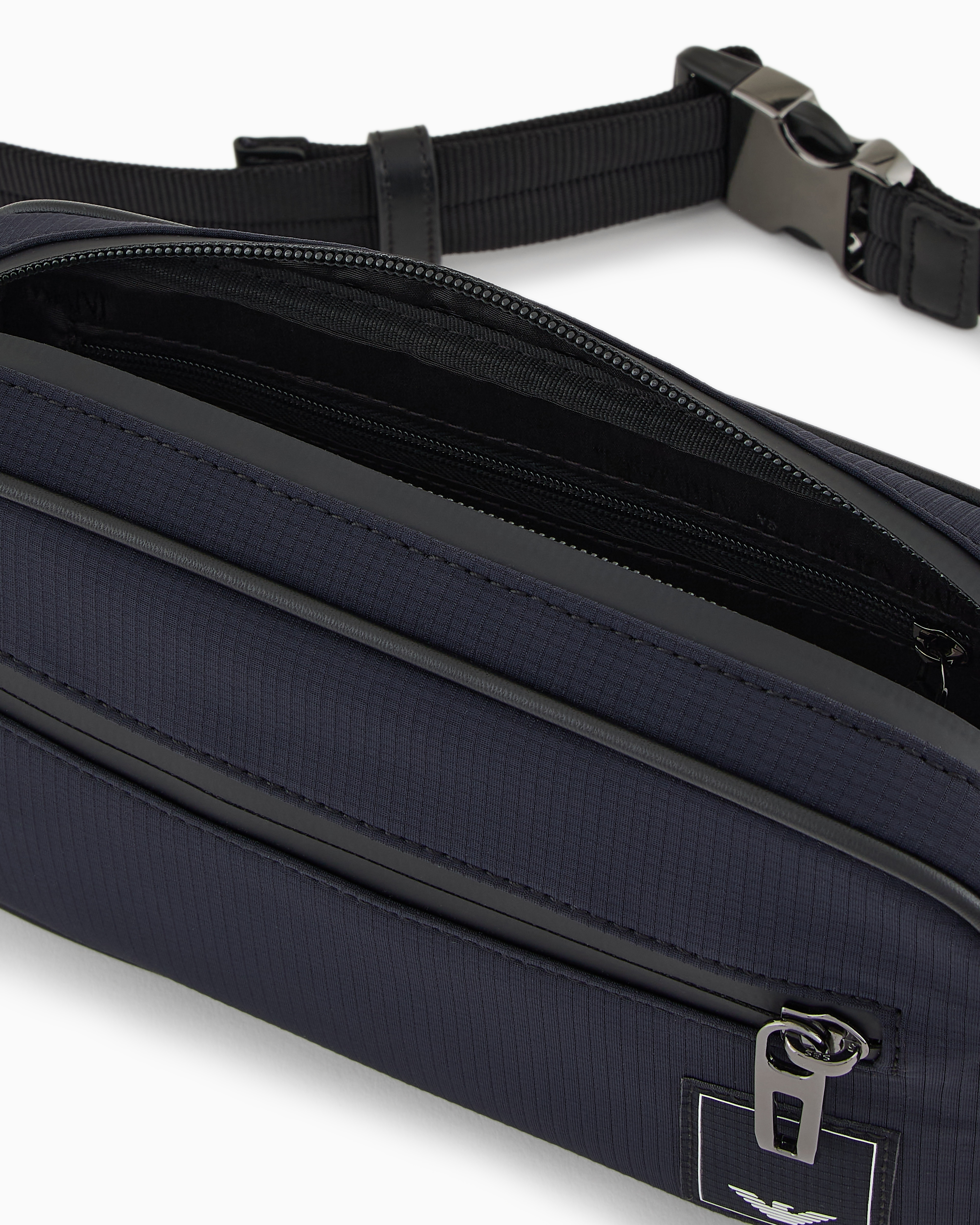 Emporio Armani - Travel Essentials nylon belt bag, Man, Navy Blue, Size: TU