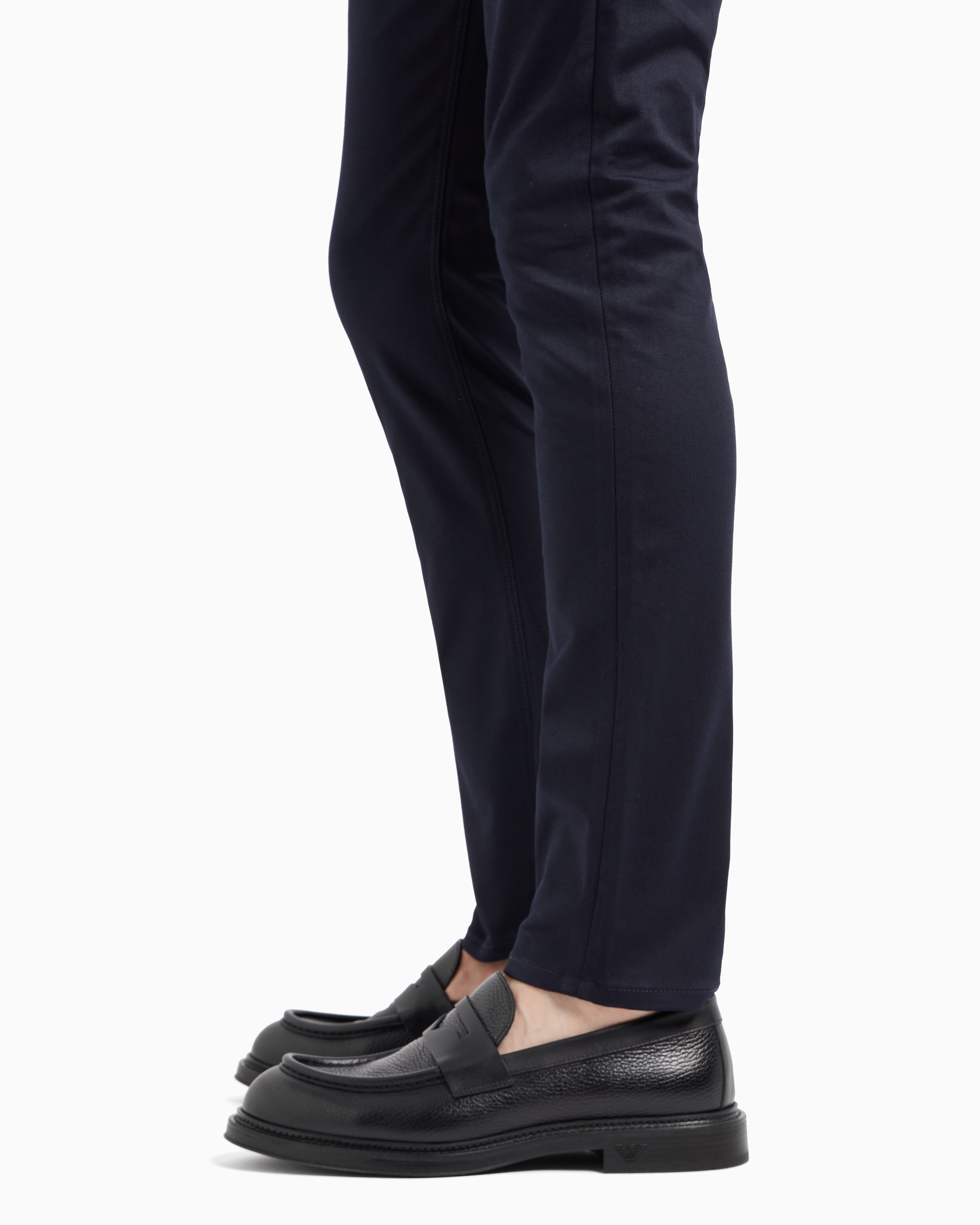 Emporio Armani - J06 Stretch-twill slim-fit trousers, Man, Navy_blue, Size: