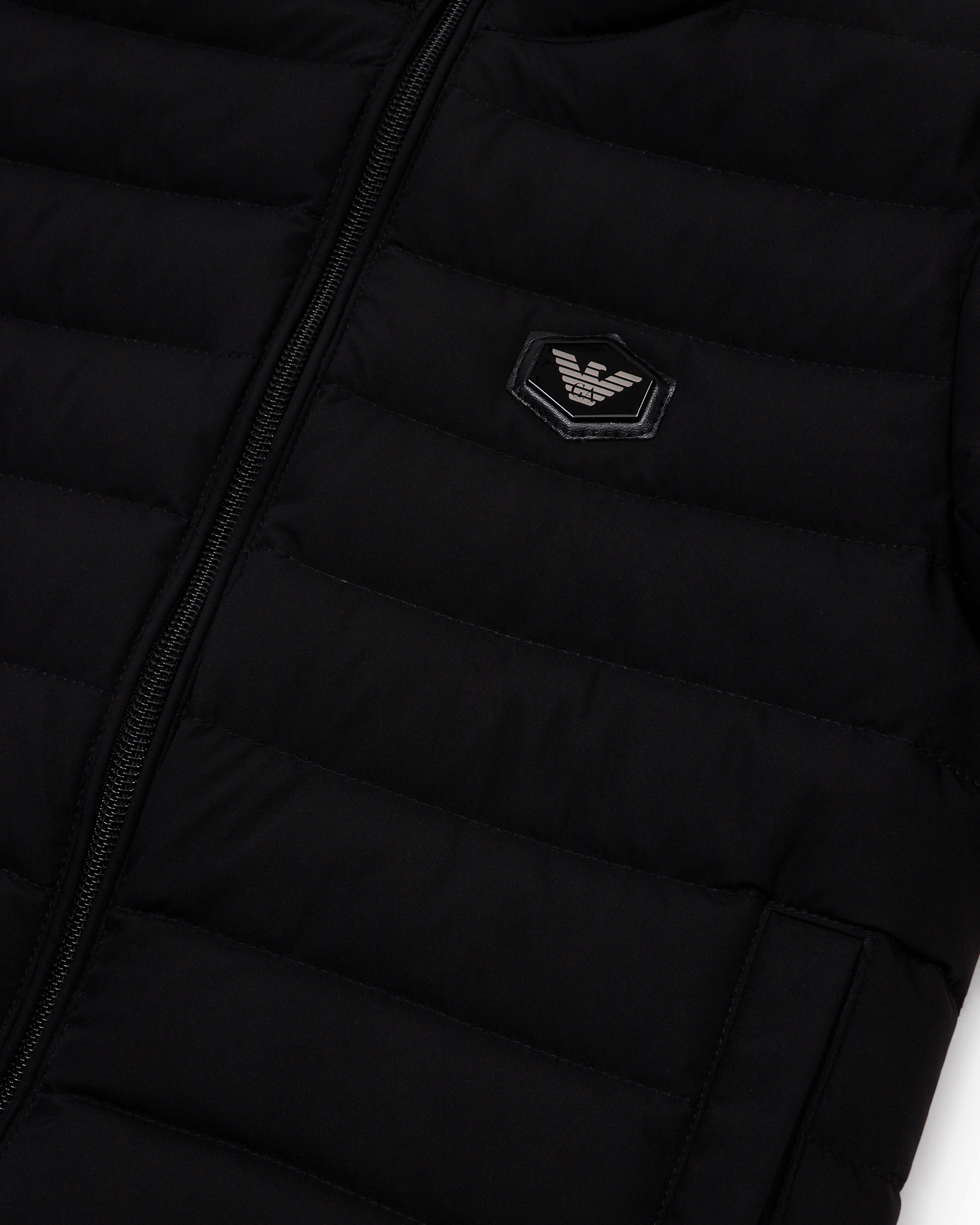 Emporio Armani - ASV quilted nylon jacket with recycled down, Boy, Black, Size: