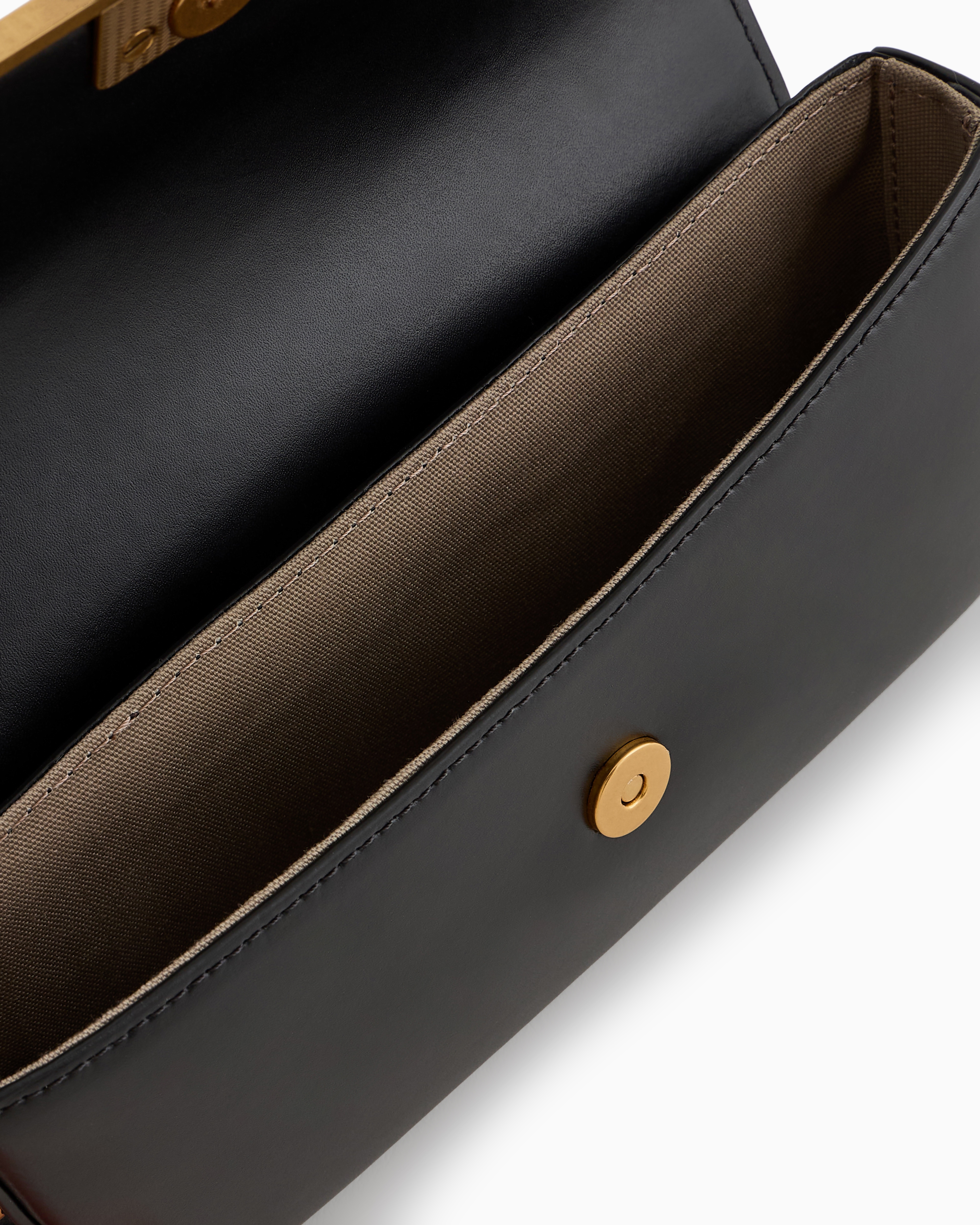 ミニショルダーバッグ スムースレザー メタルイーグルロゴ | Emporio