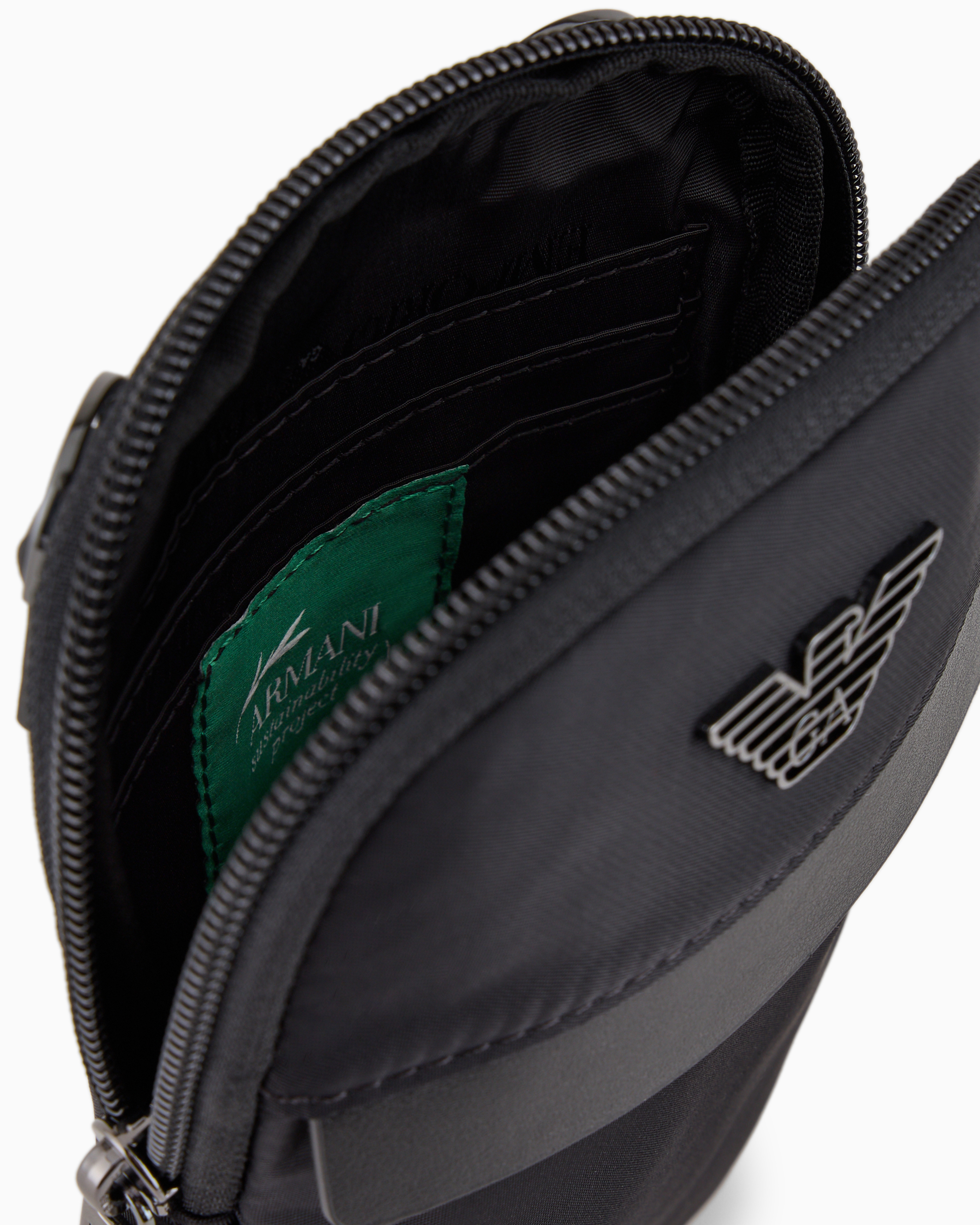 Emporio Armani - ASV recycled nylon tech case, Man, Black, Size: TU