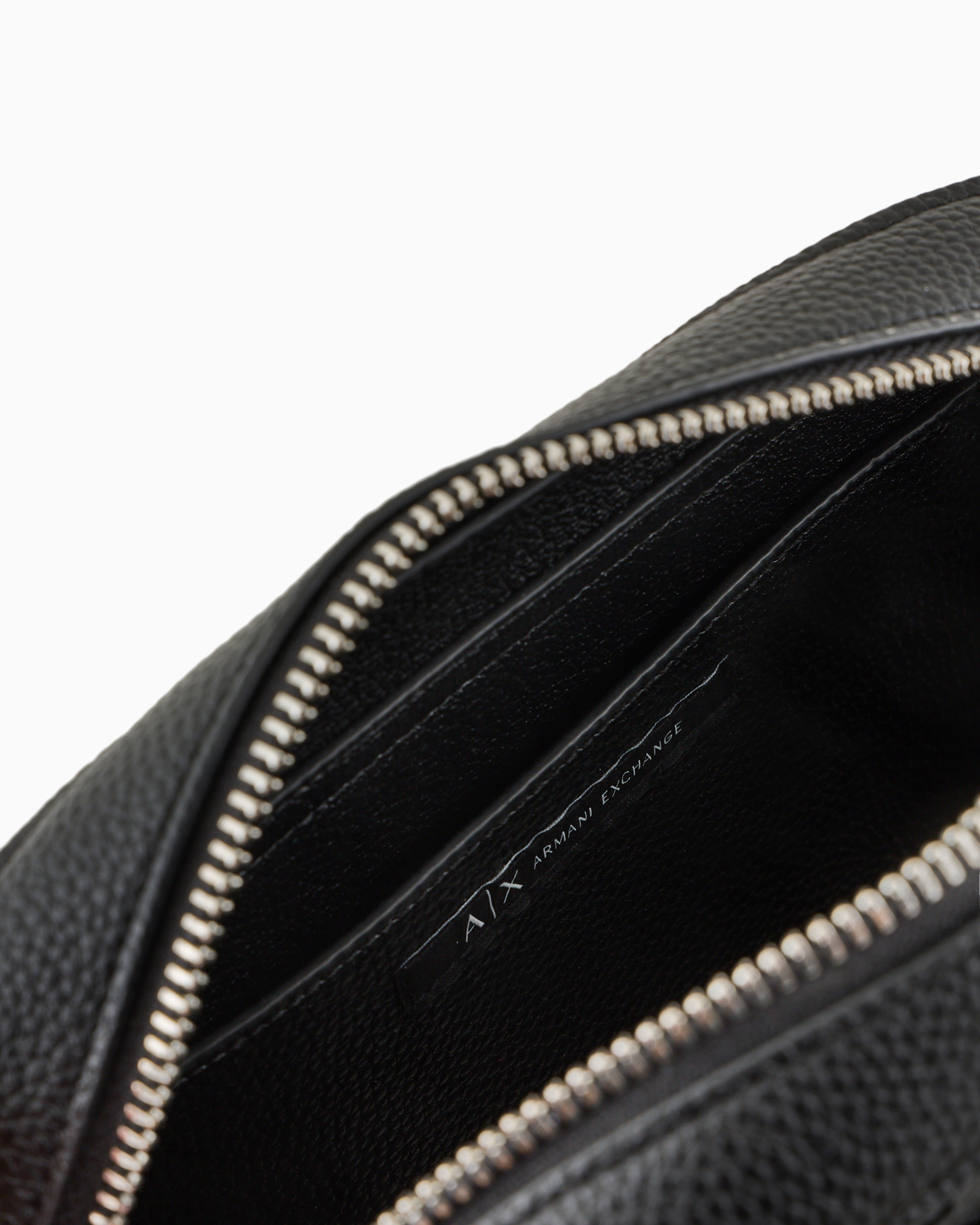 Armani Exchange - Crossbody bag with flocked monogram, Woman, Black, Size: TU