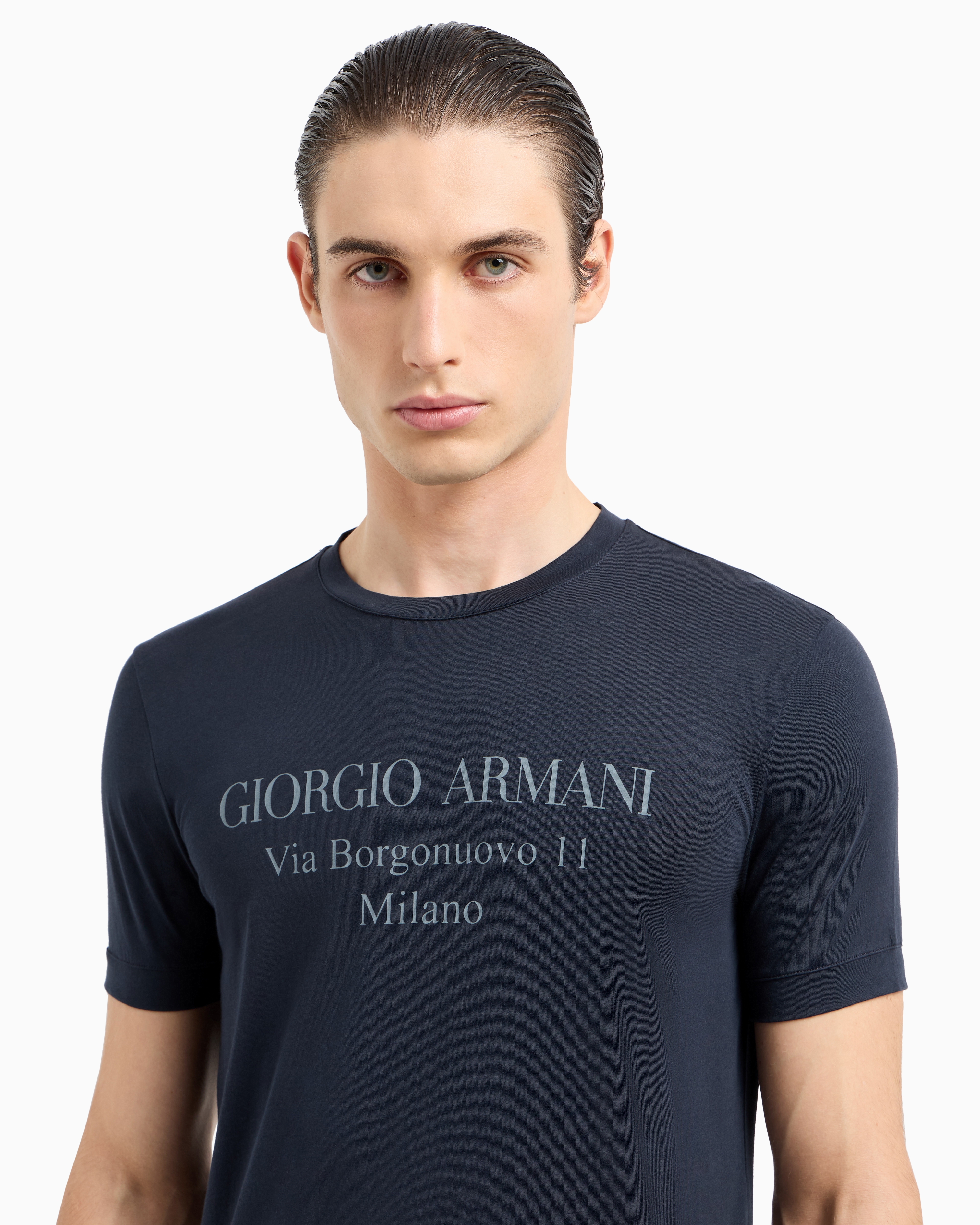 【Giorgio Armani】 HerringboneウールブレンドTシャツ undefined