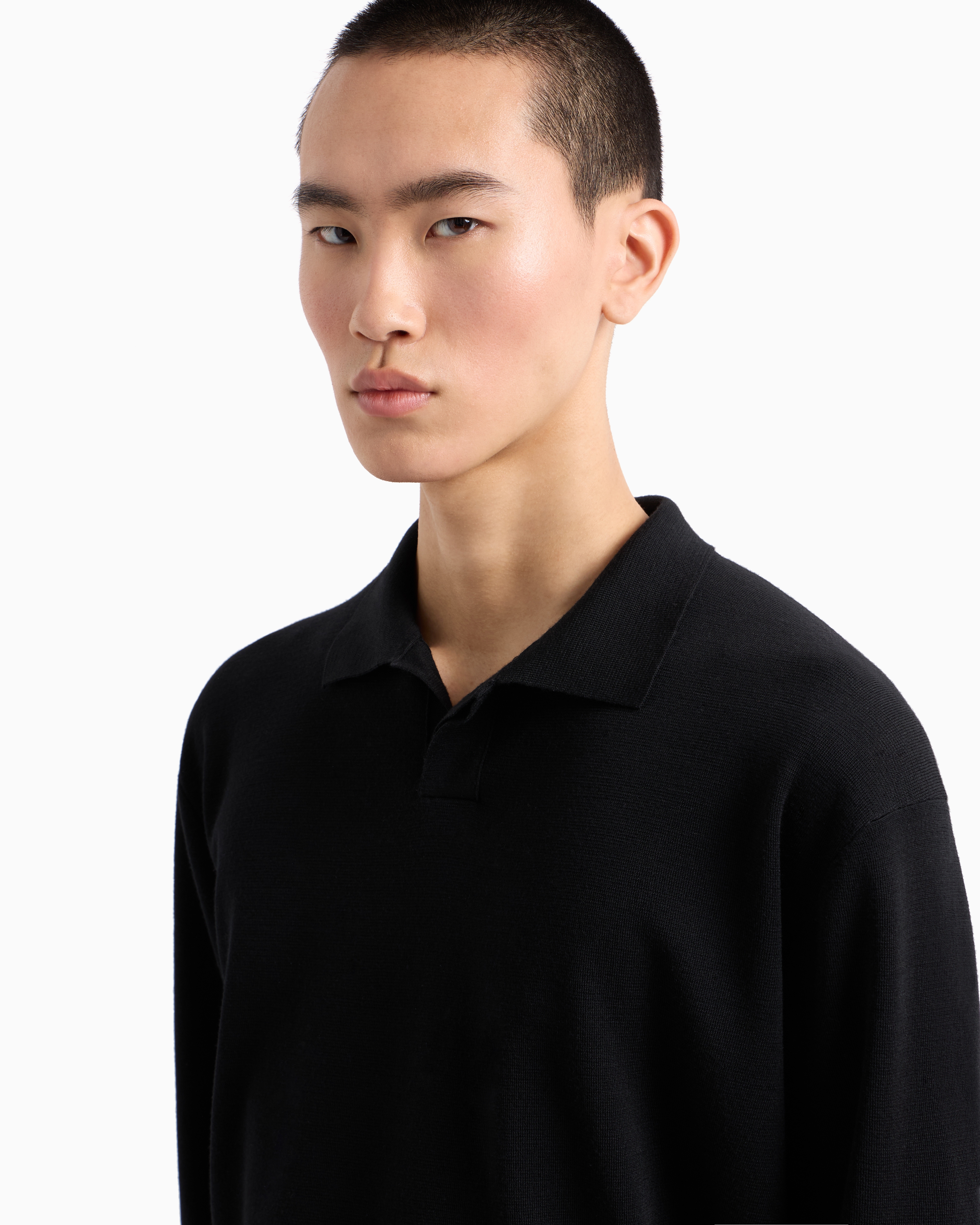 【美品】ジョルジオアルマーニ ポロシャツ 高級 ウール 黒タグ チャコール 48 undefined
