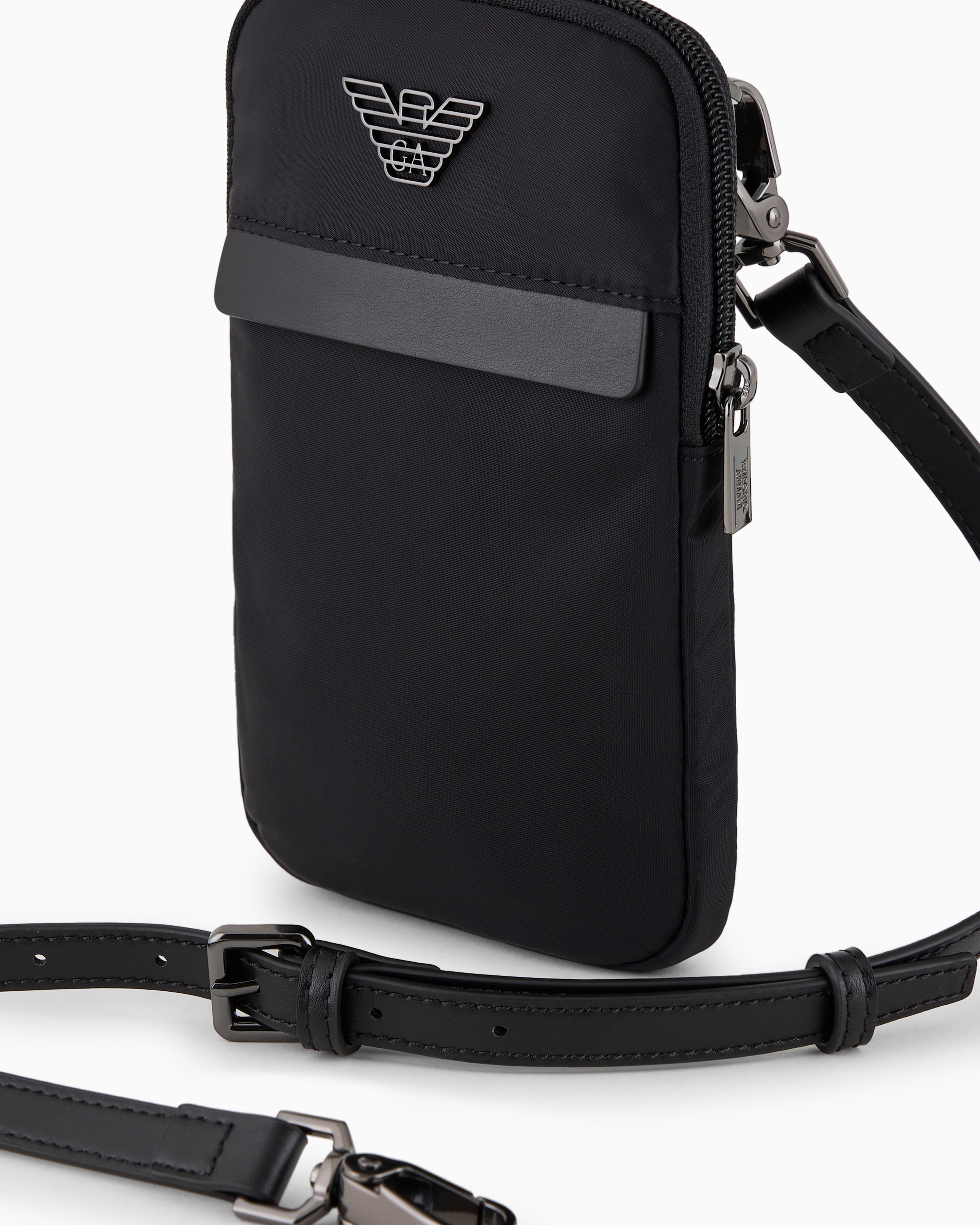 Emporio Armani - ASV recycled nylon tech case, Man, Black, Size: TU