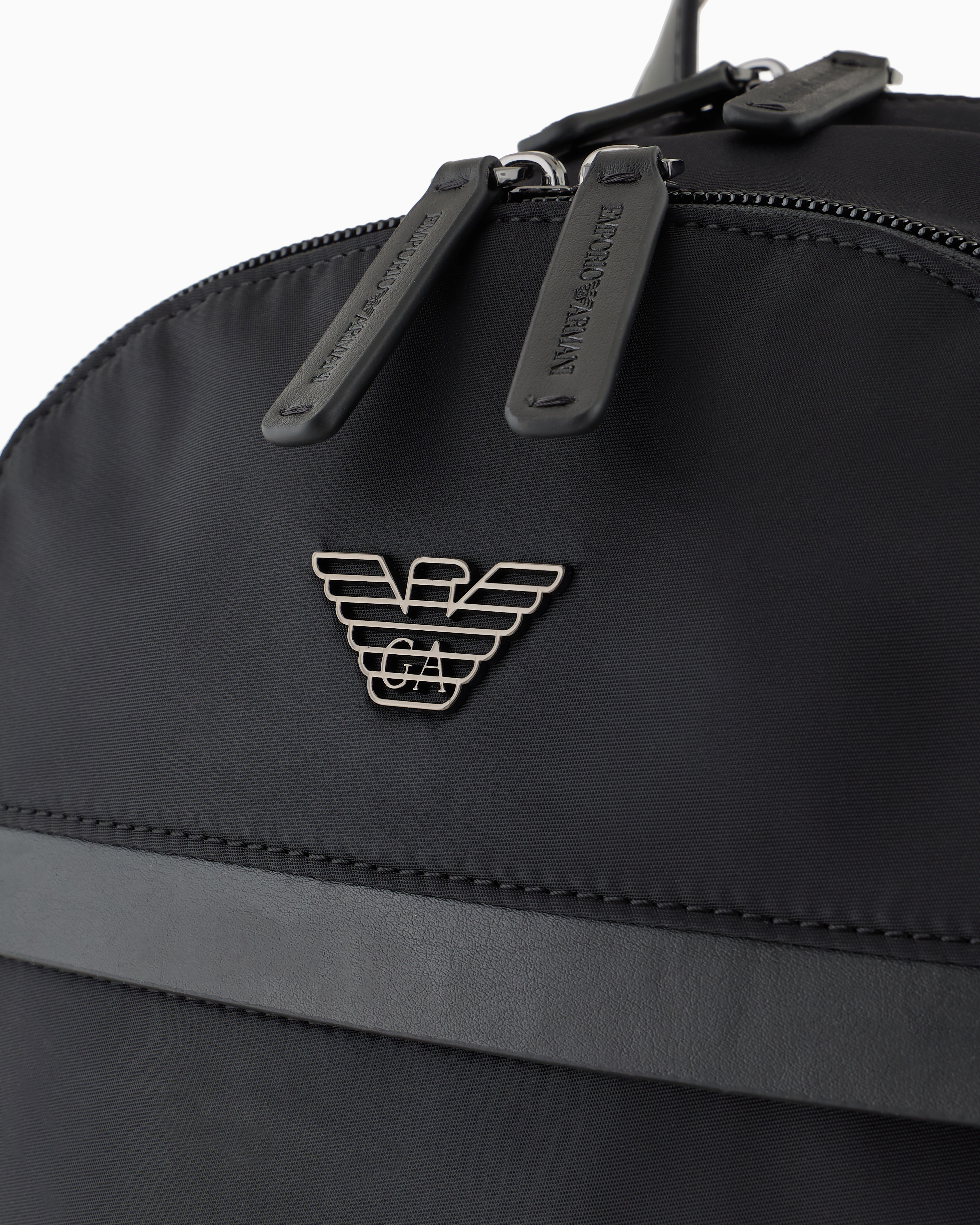 Emporio Armani - ASV recycled nylon backpack, Man, Black, Size: TU