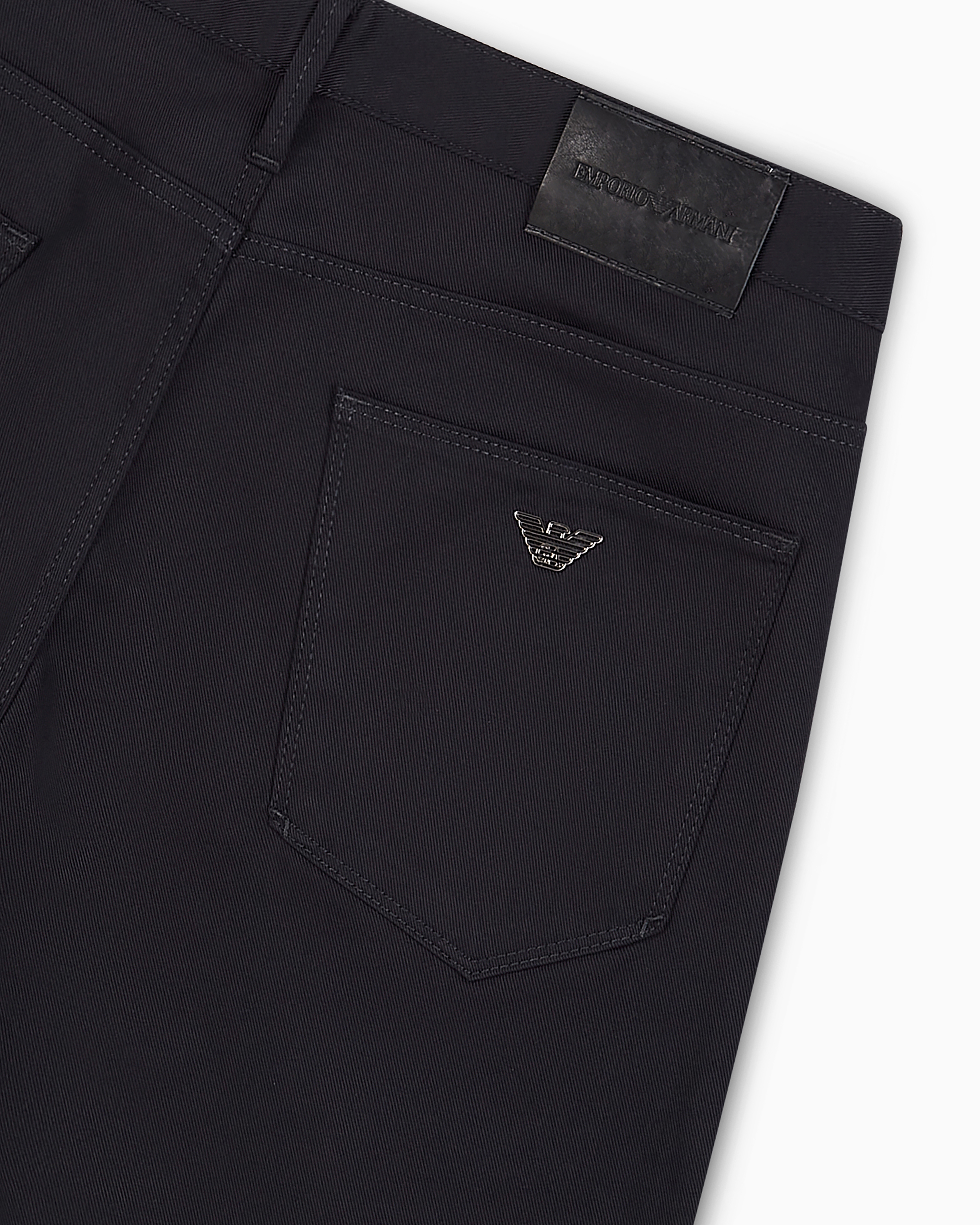 Emporio Armani - J06 Stretch-twill slim-fit trousers, Man, Navy_blue, Size: