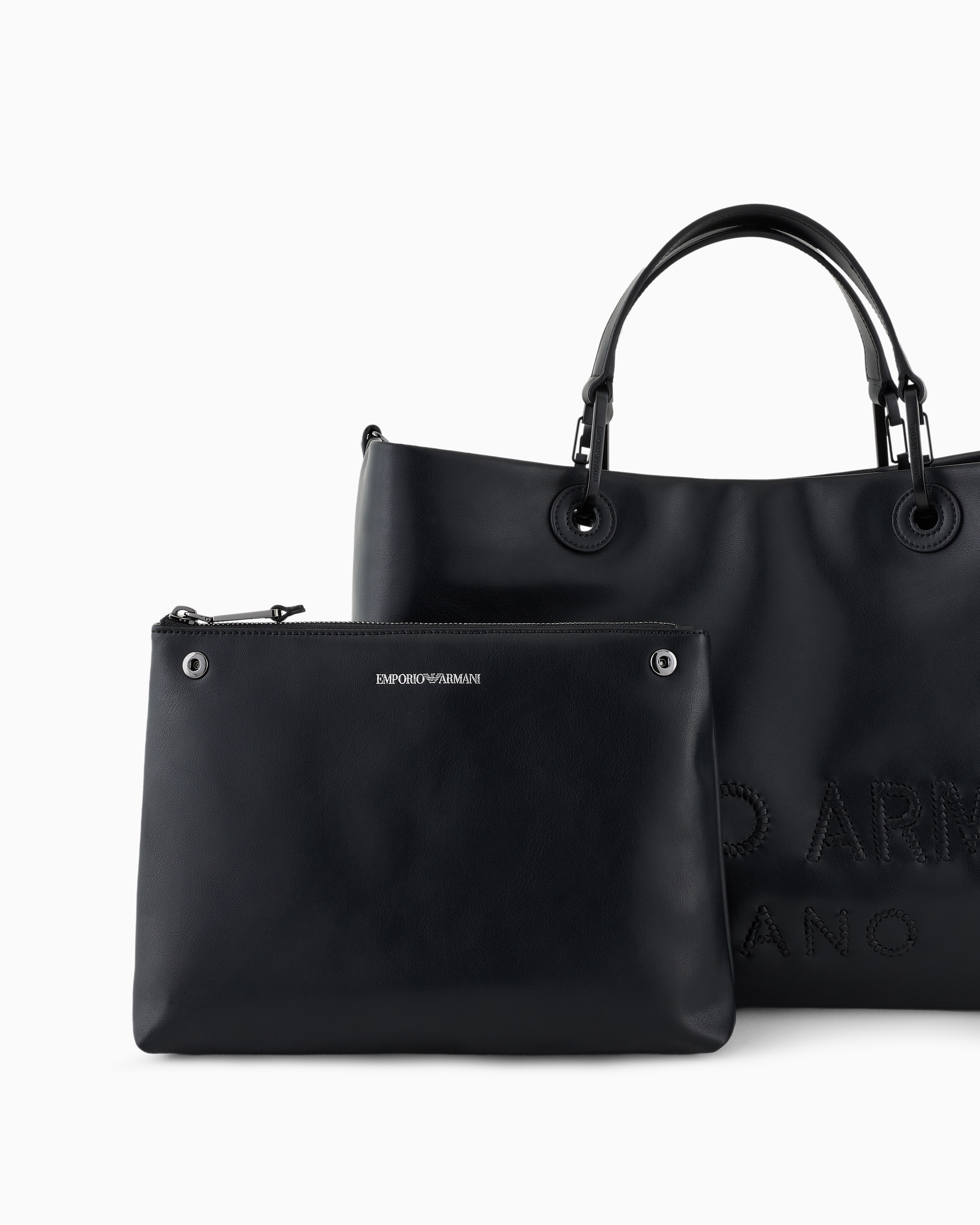 MyEA ショッパー レザー 編み込みロゴ | Emporio Armani