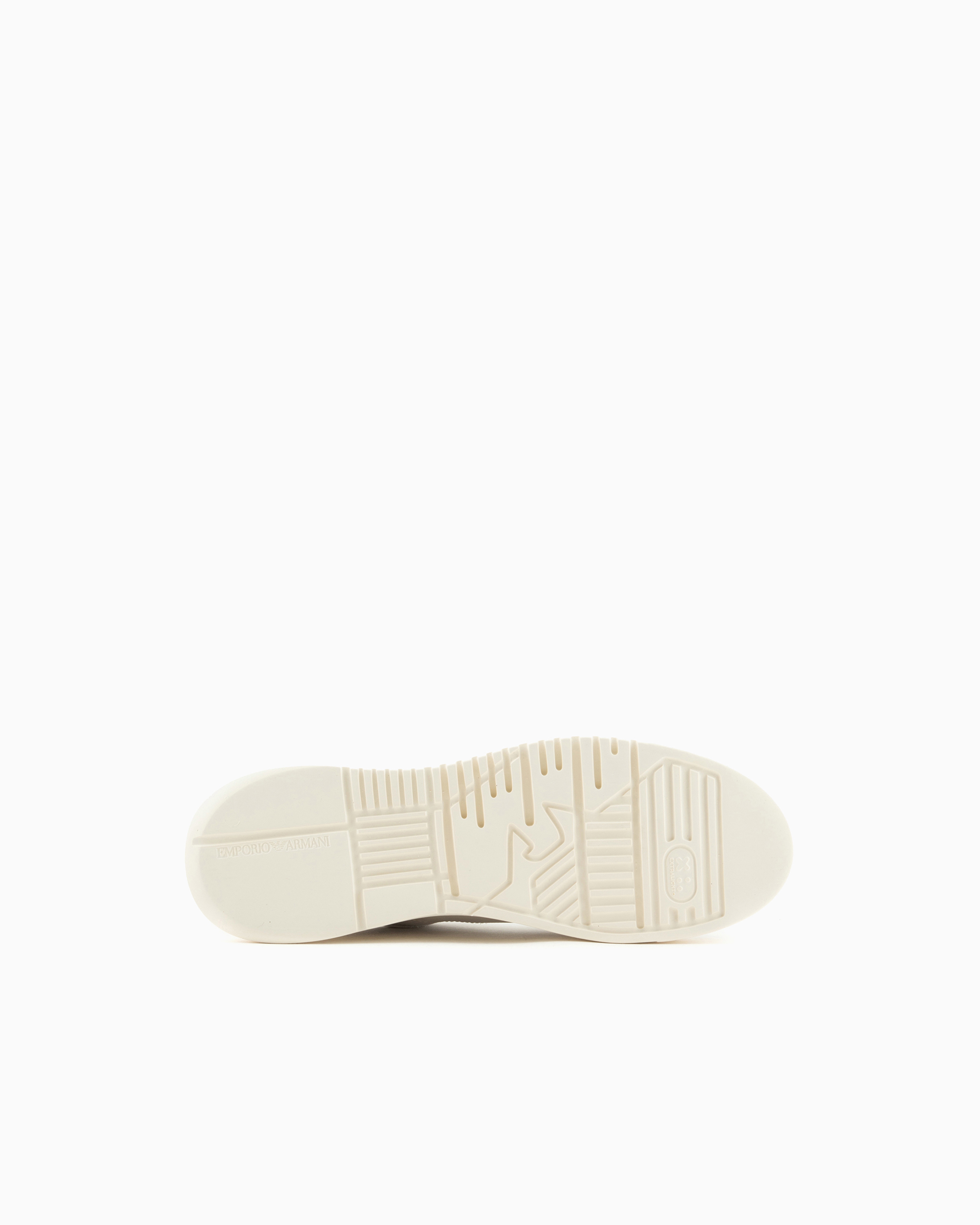 Emporio Armani - Nubuck sneakers with knurled soles, Man, White, Size: