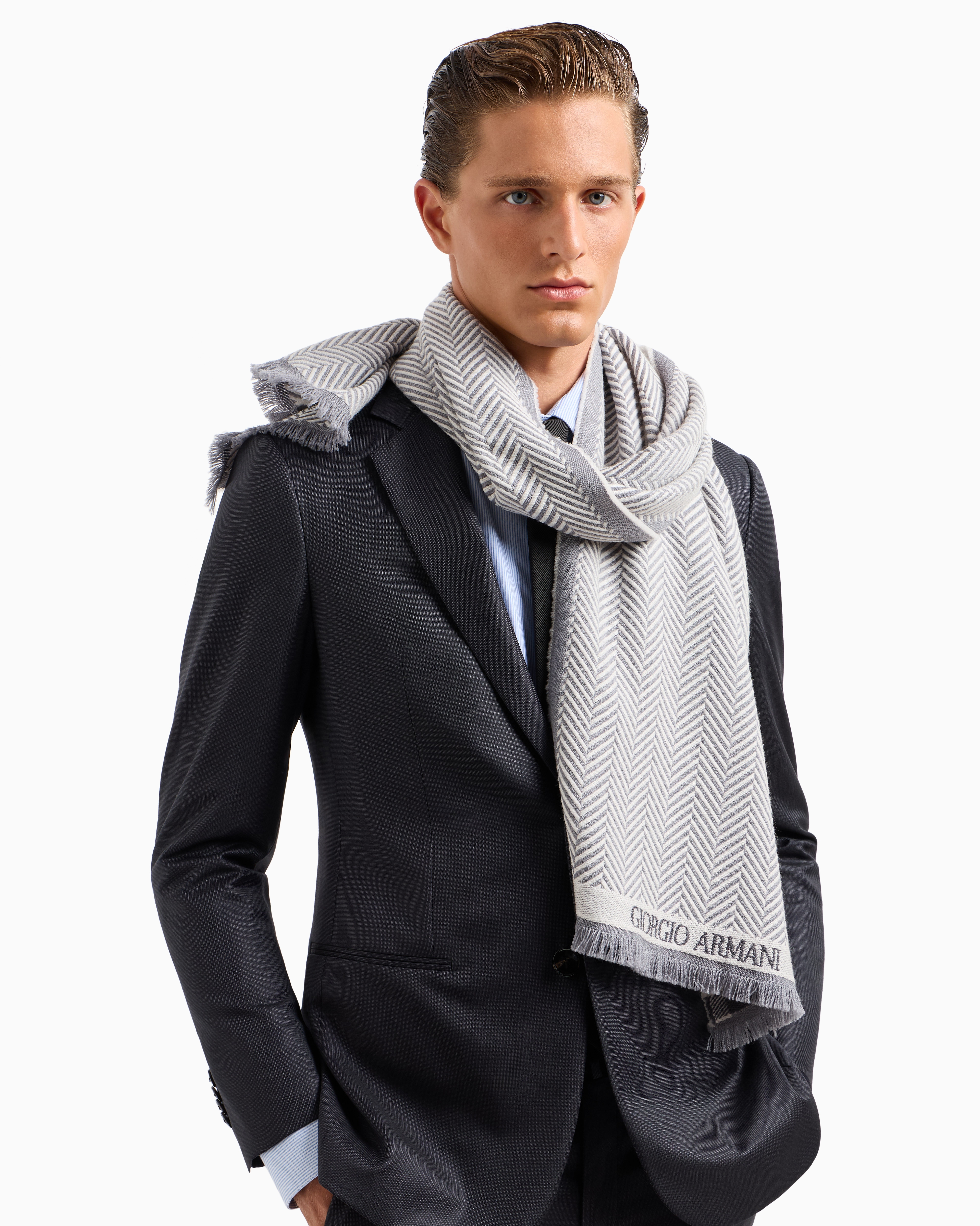 00s Giorgio Armani border muffler 00s archive Armani Collezioni