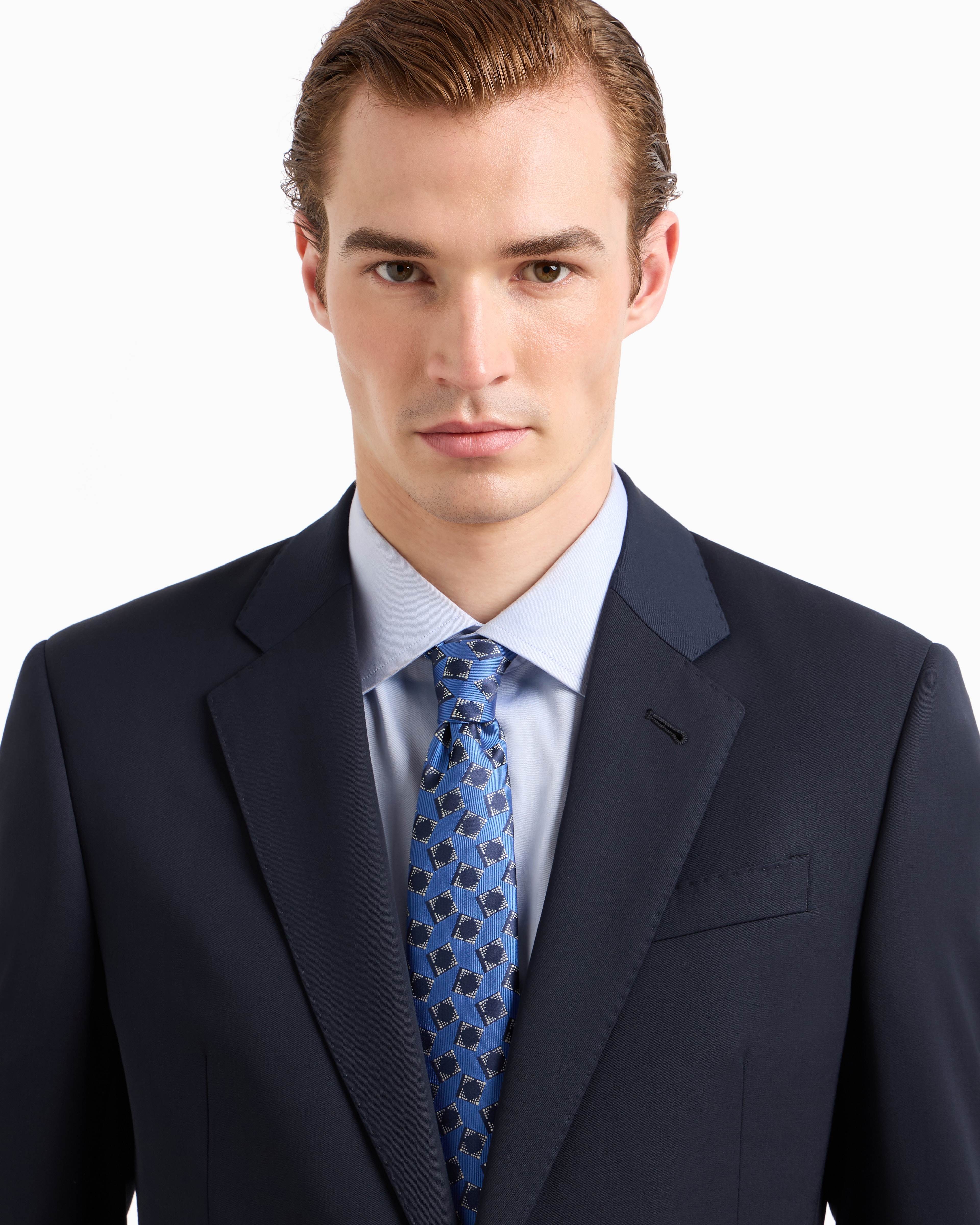 未使用タグ付　アルマーニ　ネクタイ　紺　ソリッド　シルクジャガード 未使用タグ付アルマーニネクタイ紺ソリッドシルクジャガード 未使用