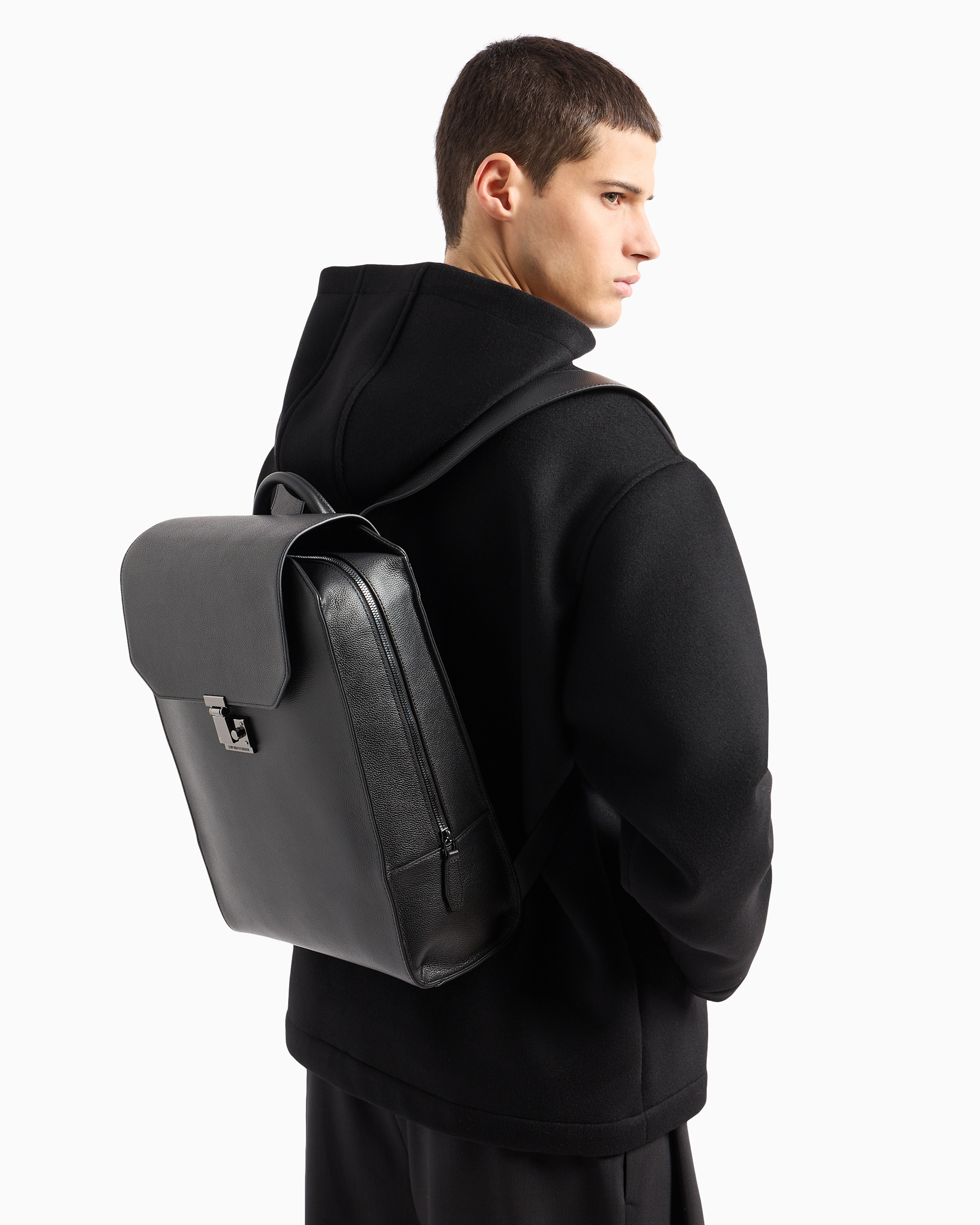 バックパック タンブルレザー製 フラップ＆ノートパソコン用